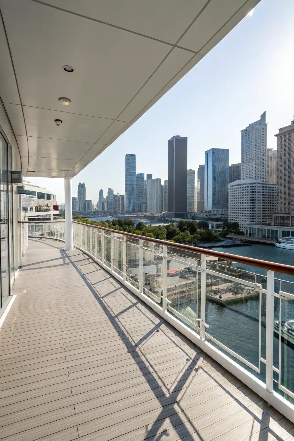 Stylish boundaries adding a modern touch to your deck.