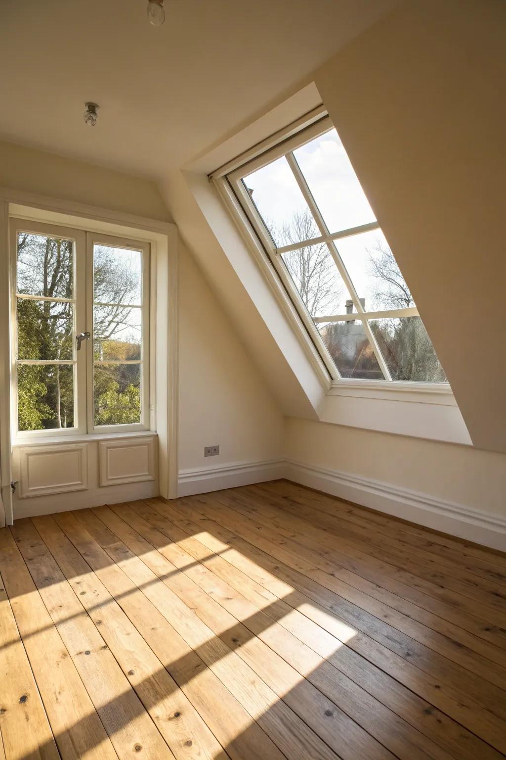 Unobstructed light transforms the area into a vibrant retreat.