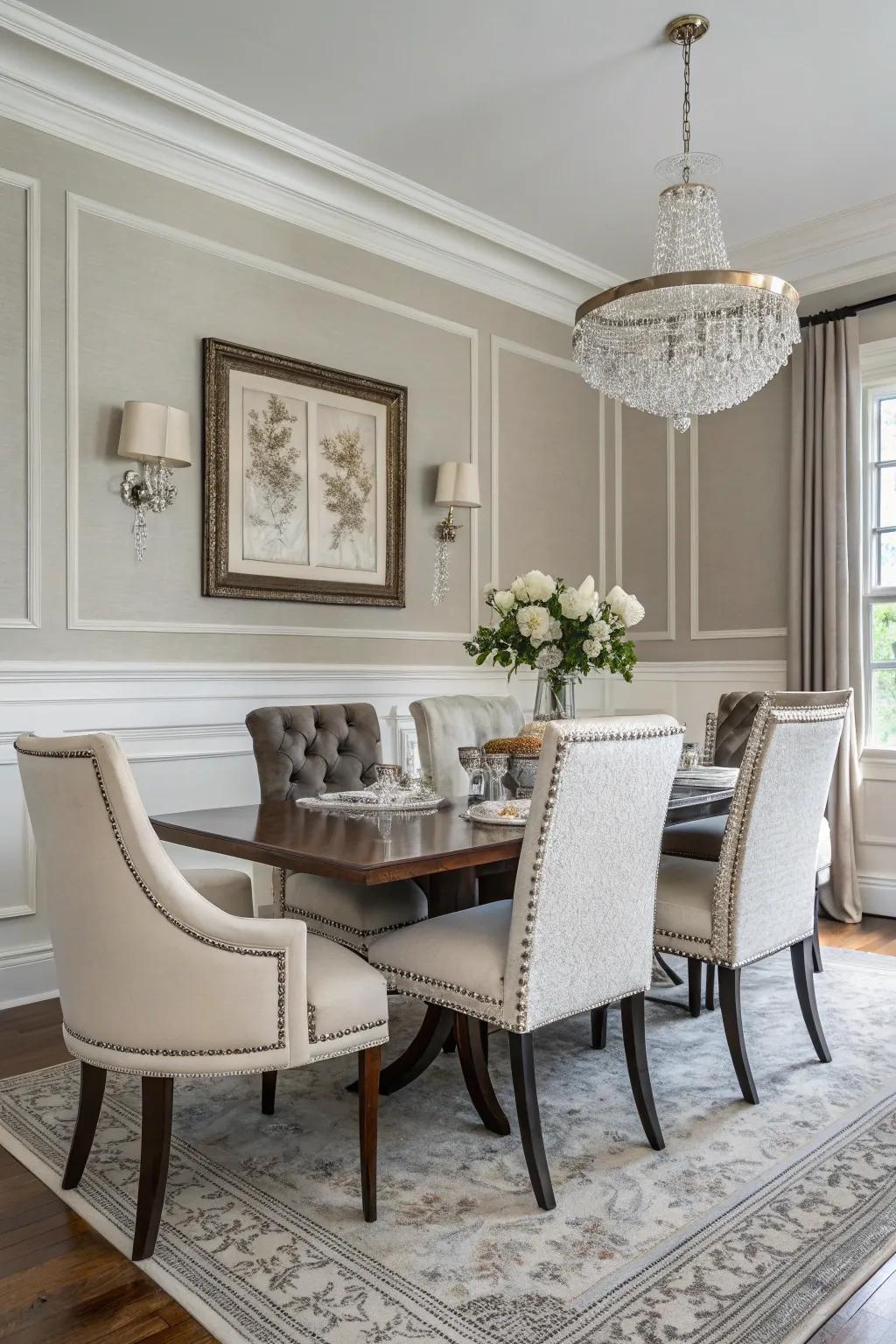 A single-shade finish beautifully accentuates the chair rail.