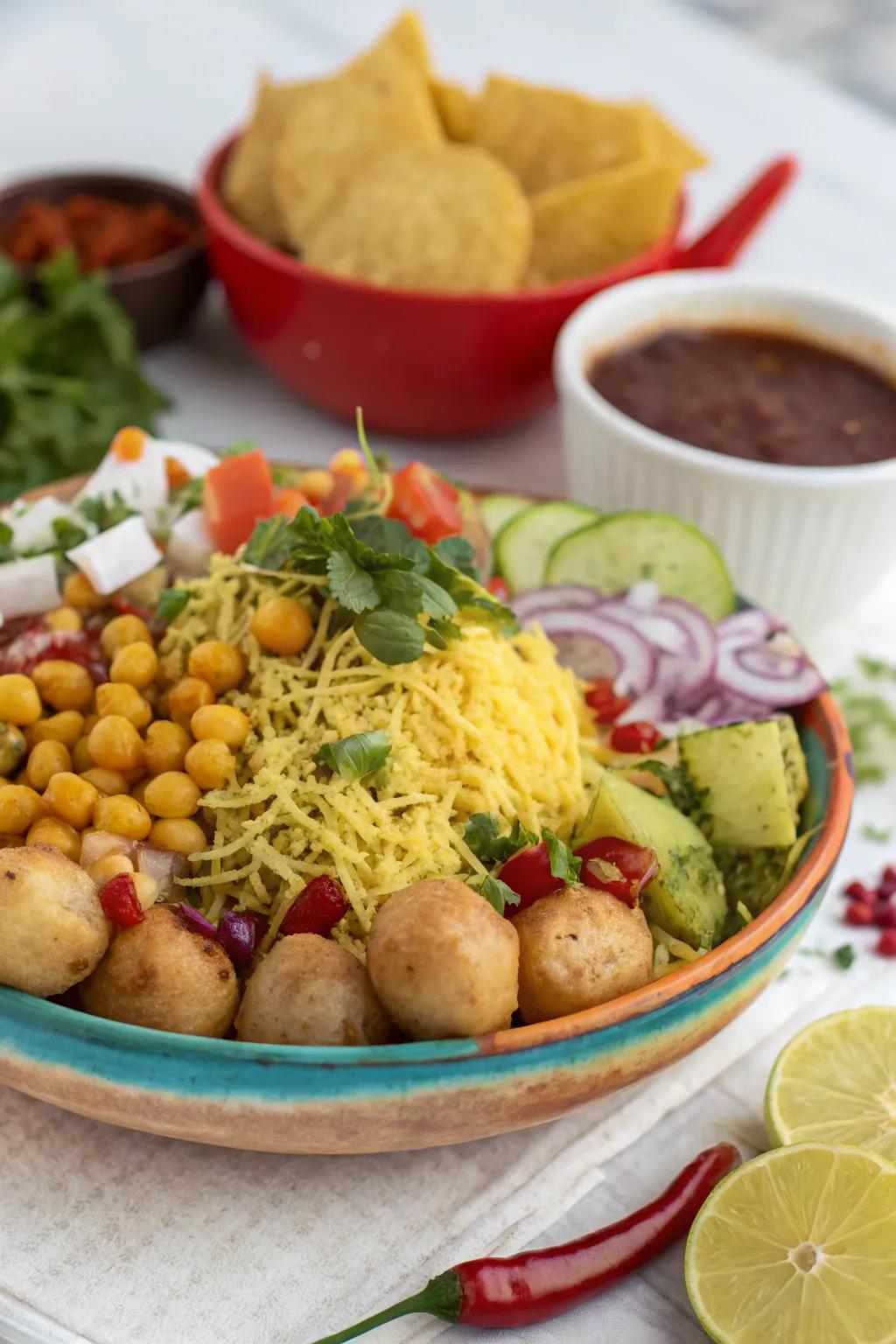 A bright and engaging assortment of savory treats that is perfect for entertaining people.