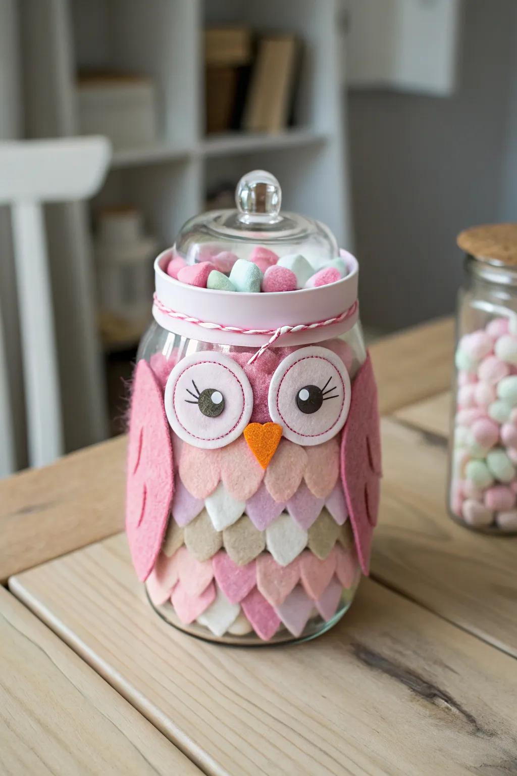 Whimsical Wise Bird Candy Holder: A charming centerpiece that brings a fun touch to any treat table!