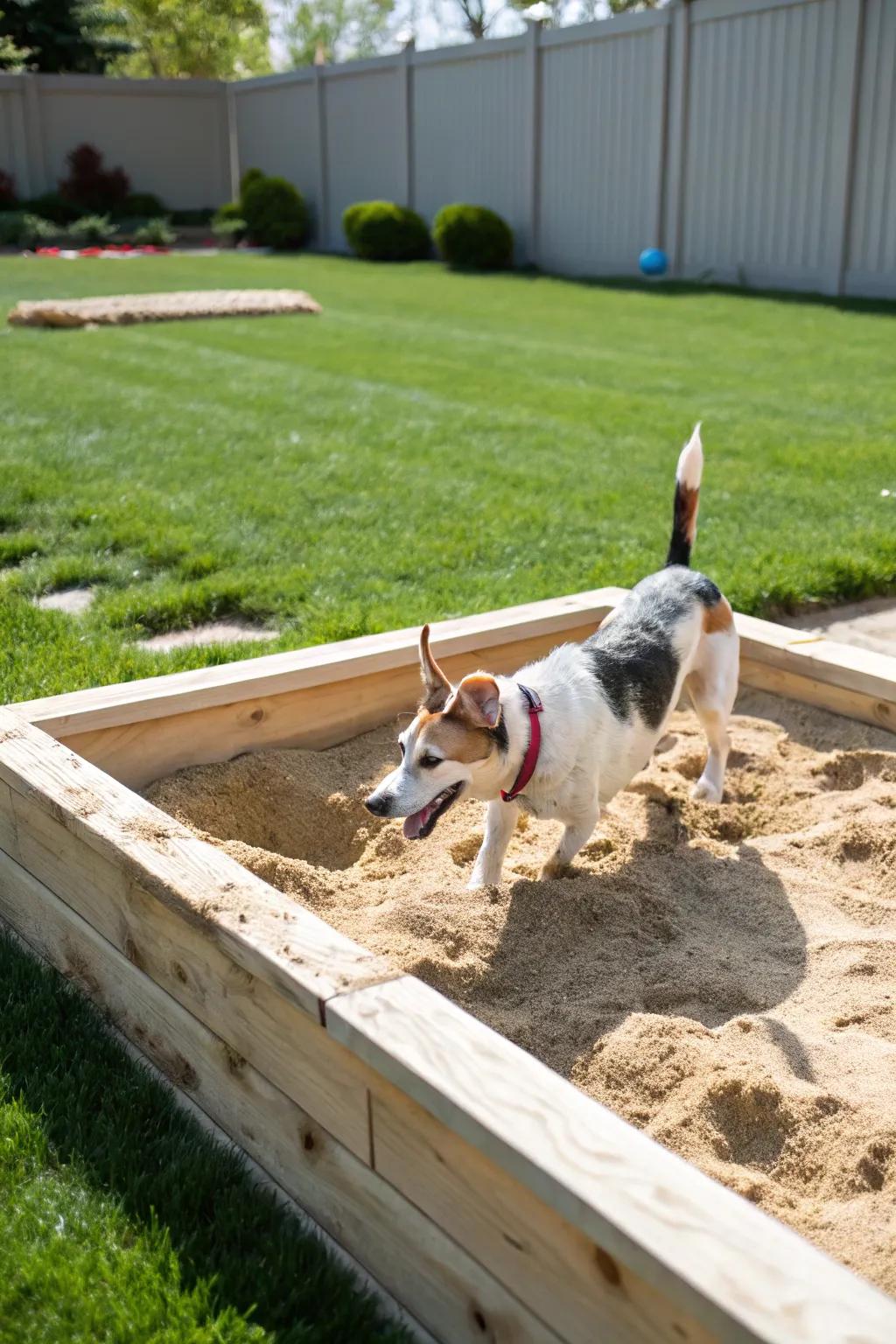 A sandbox keeps digging focused and enjoyable.