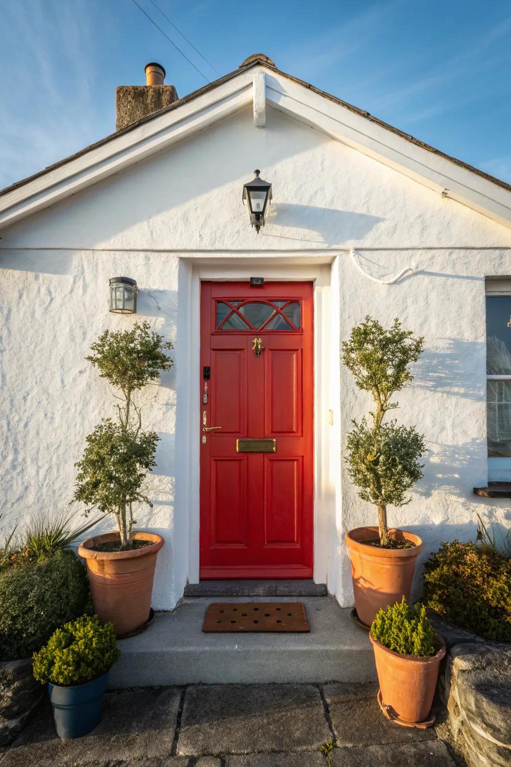 Make a statement with a front door that bursts with bold, expressive color.