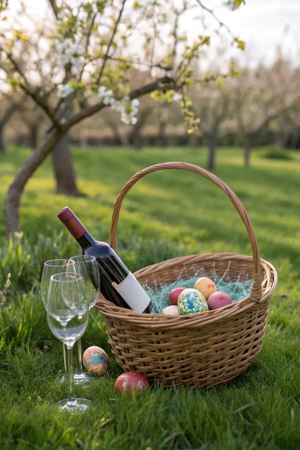 Celebrate springtime with an Easter basket centered around wine.