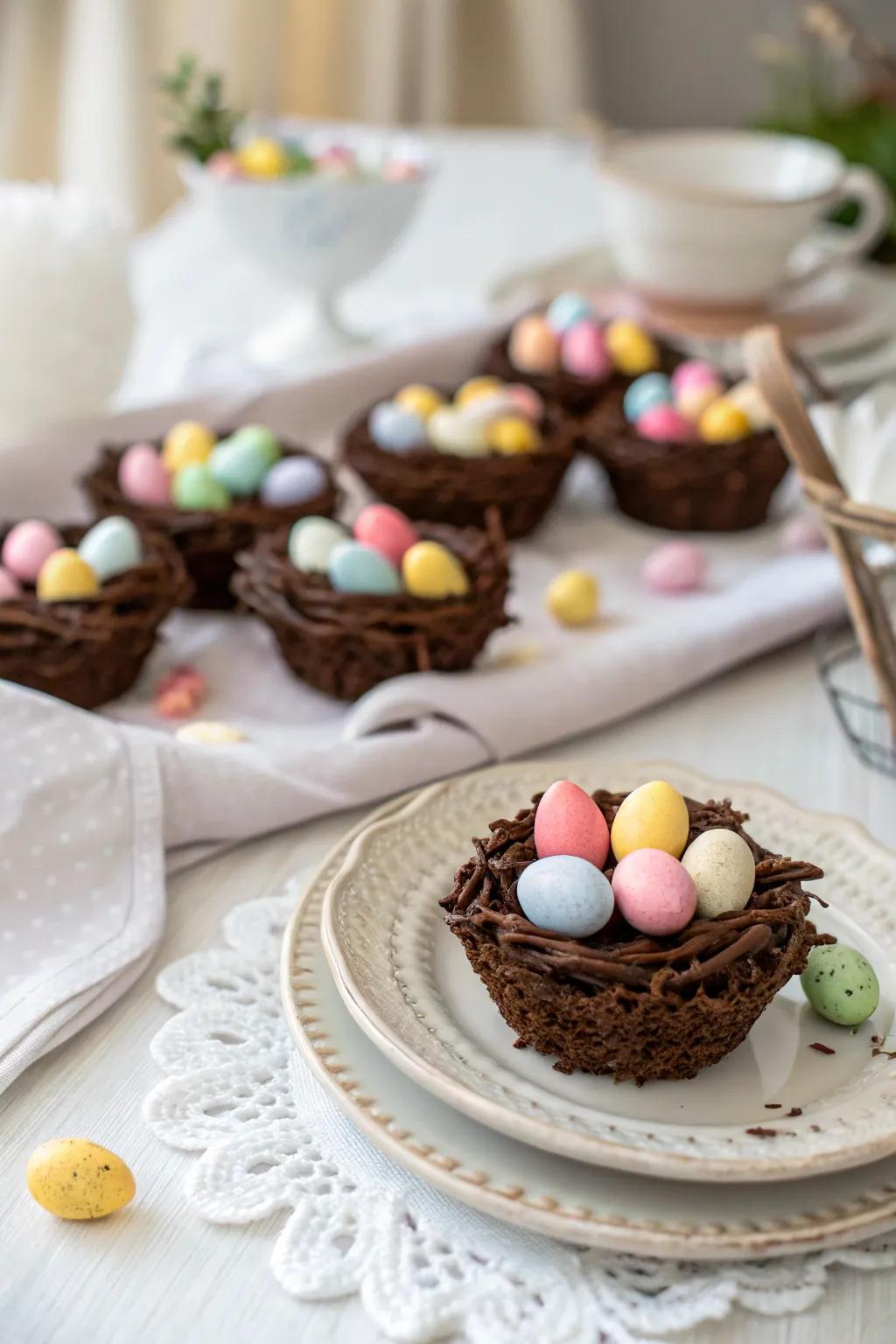Luscious sweet chocolate egg bundles make for a playful and tasty delight.