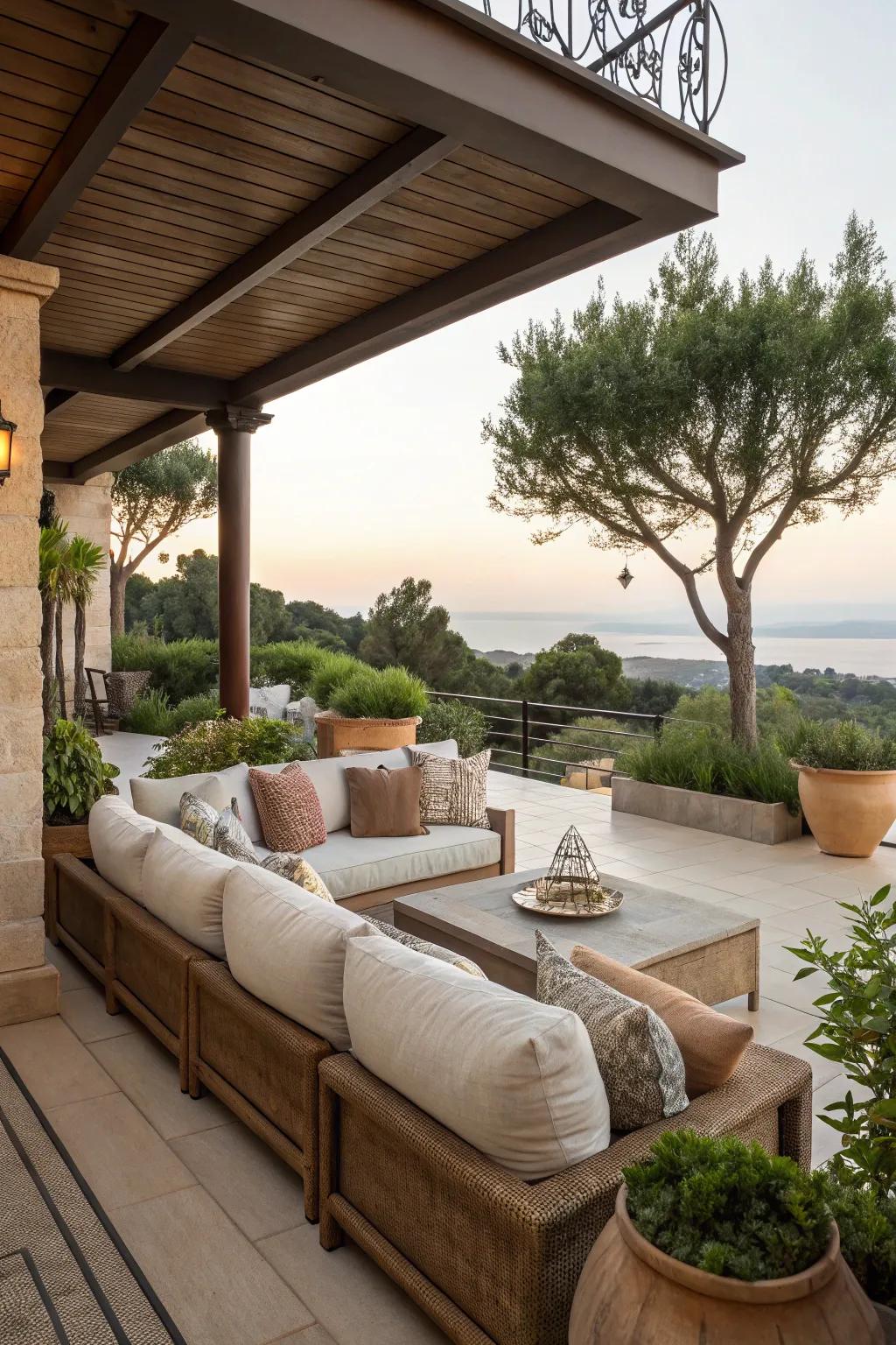 Comfortable seating transforms patios into cozy retreats.
