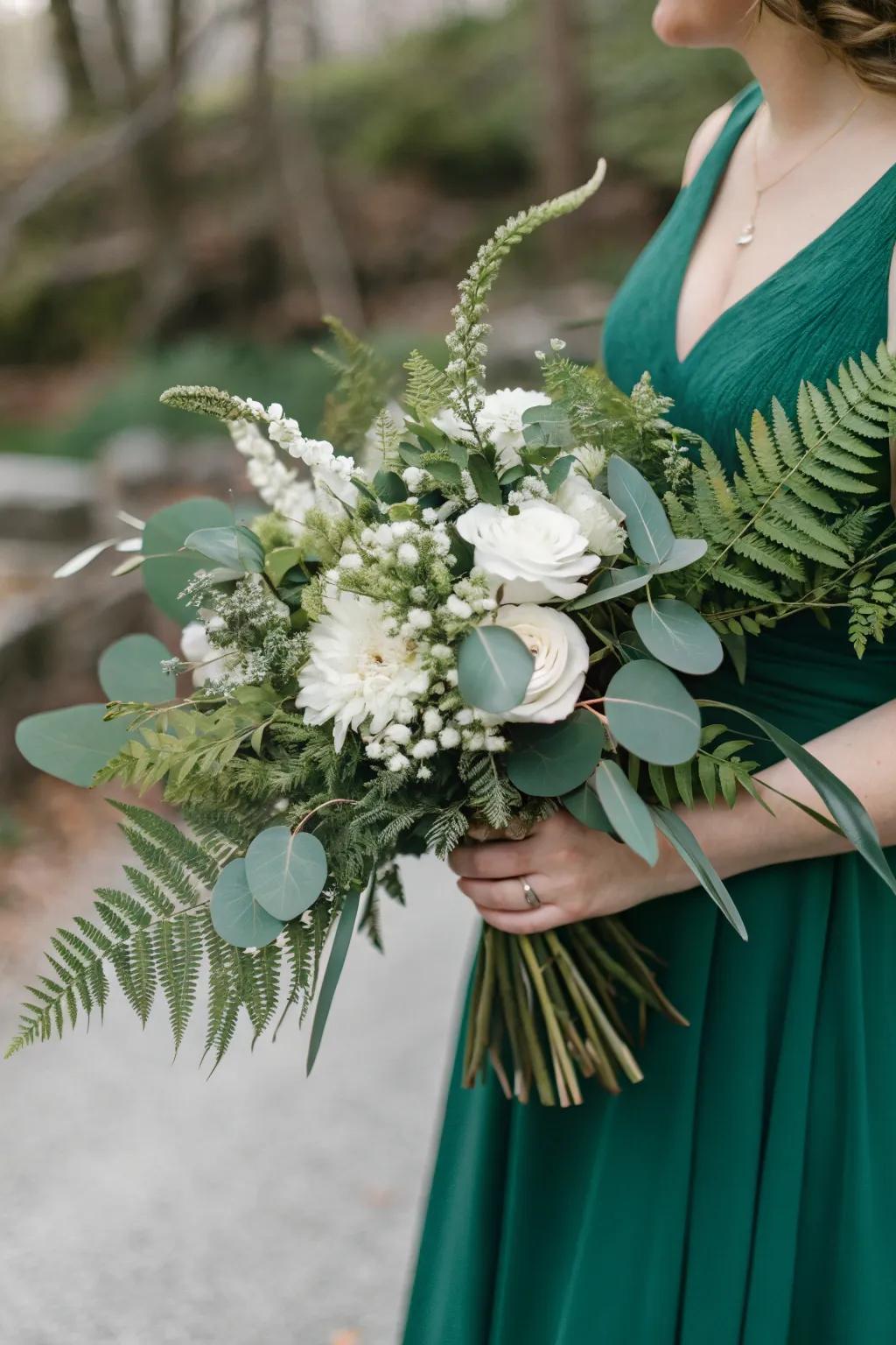 A fresh bundle combining botanicals with graceful blossoms.