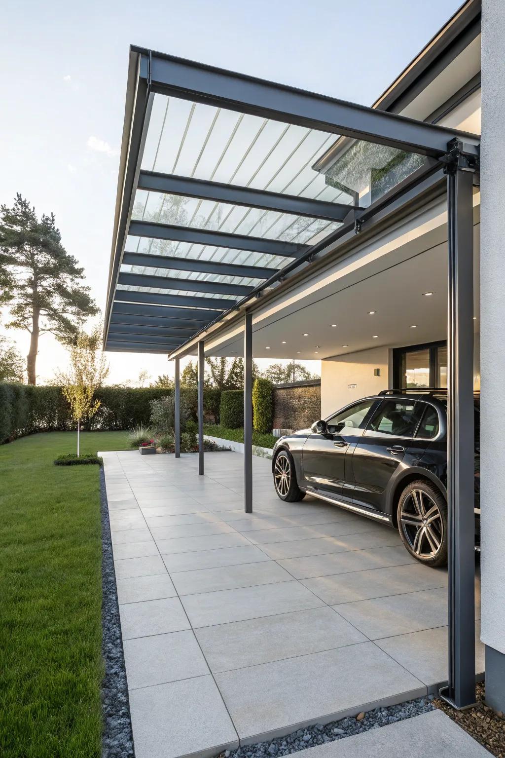 Metal structures offer a modern and durable solution for your carport.