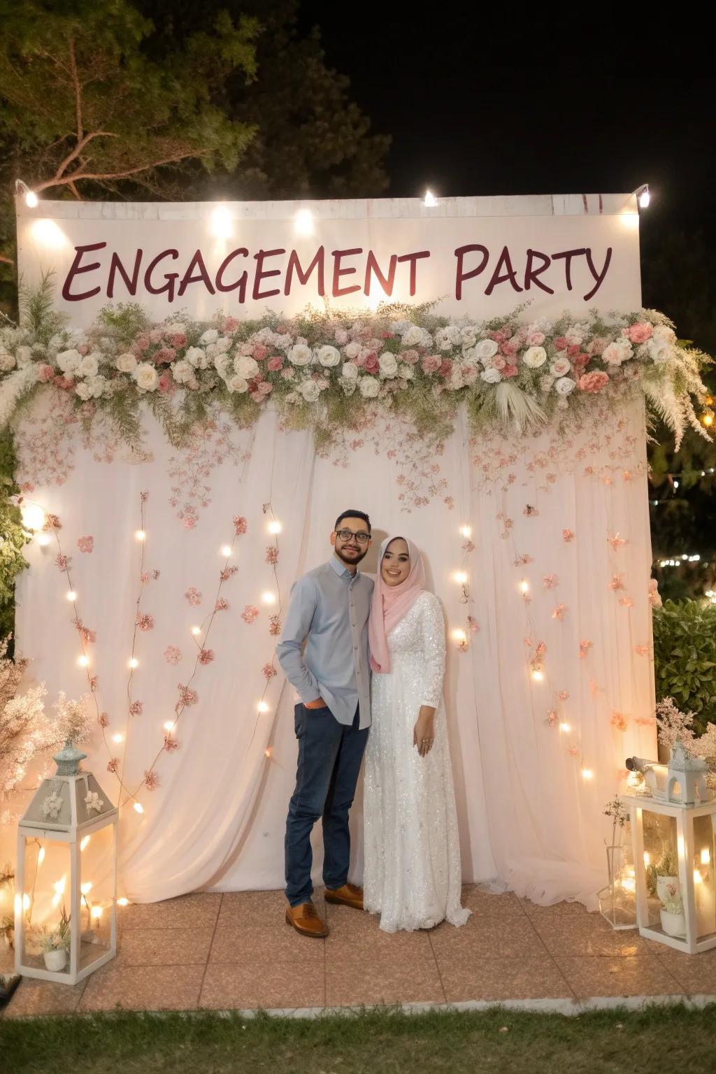Backdrops become uniquely yours with customized inscriptions.