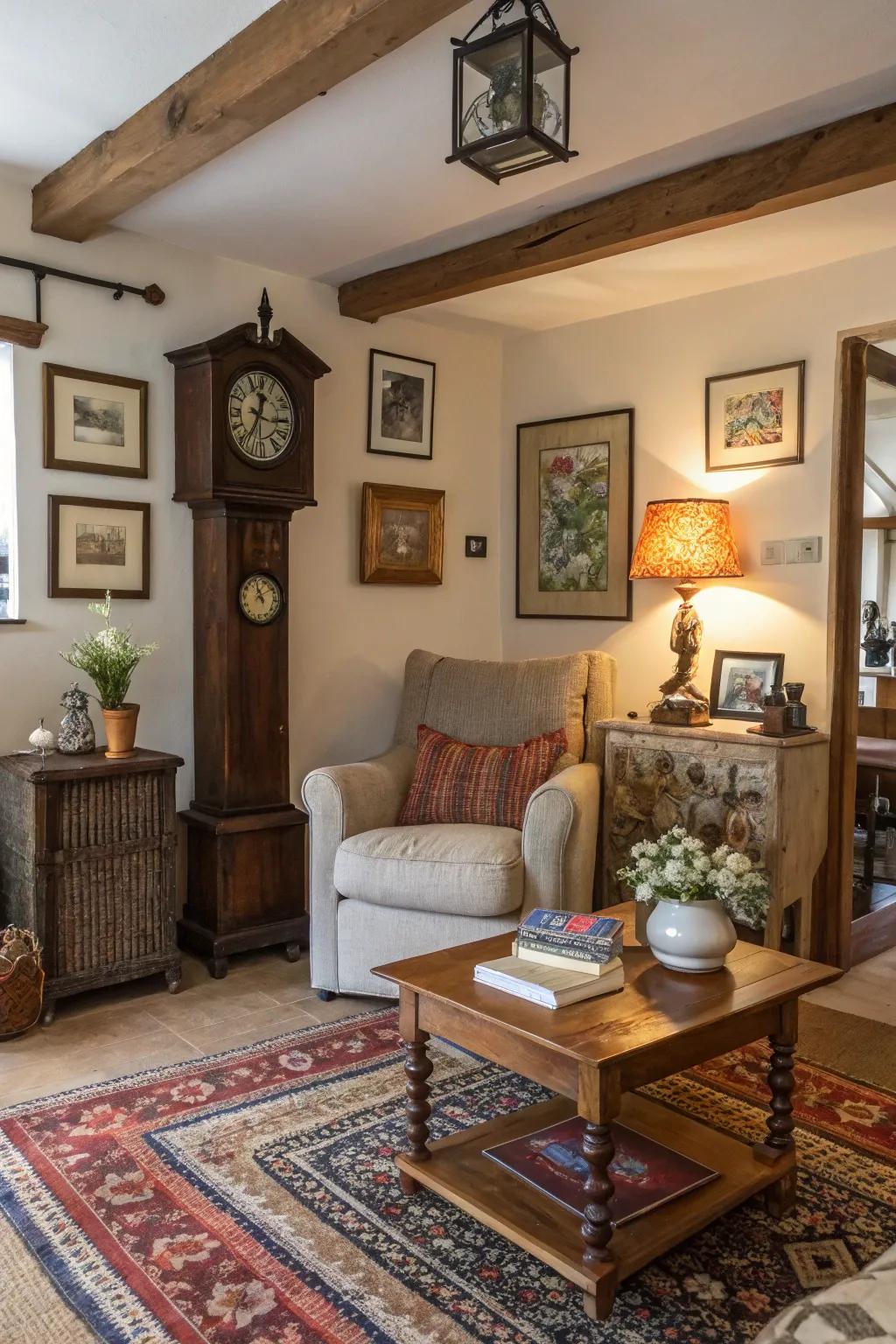 A harmonious blend of vintage and contemporary aspects.