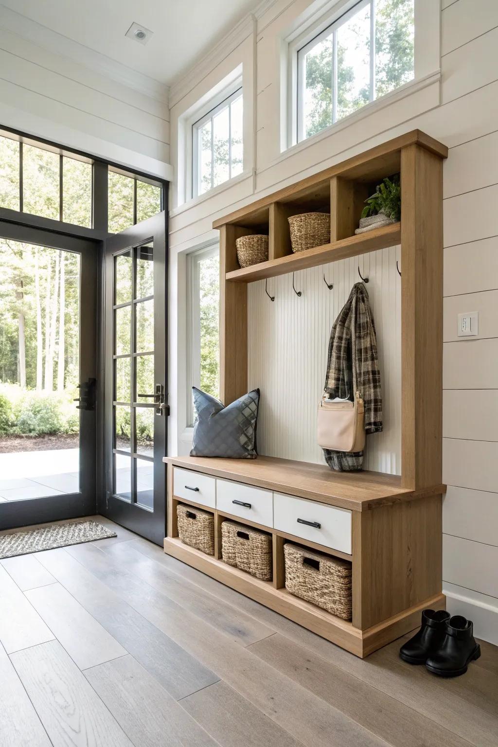 Seating provides coziness and concealed storage options.