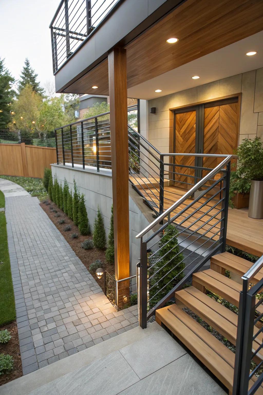 Metal and timber railings boost both protection and style.
