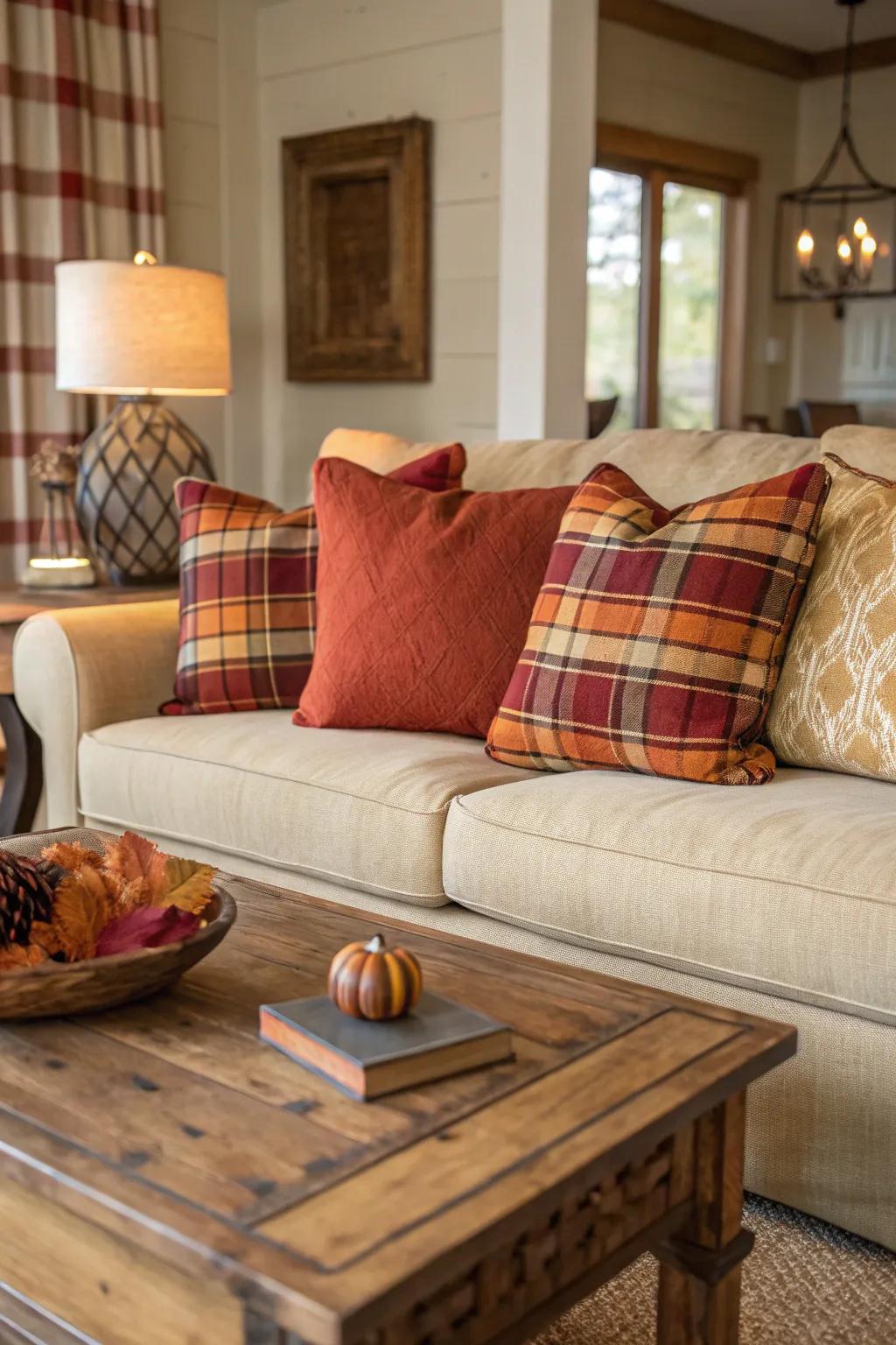Plaid pillows: adding a touch of timeless charm to your space.