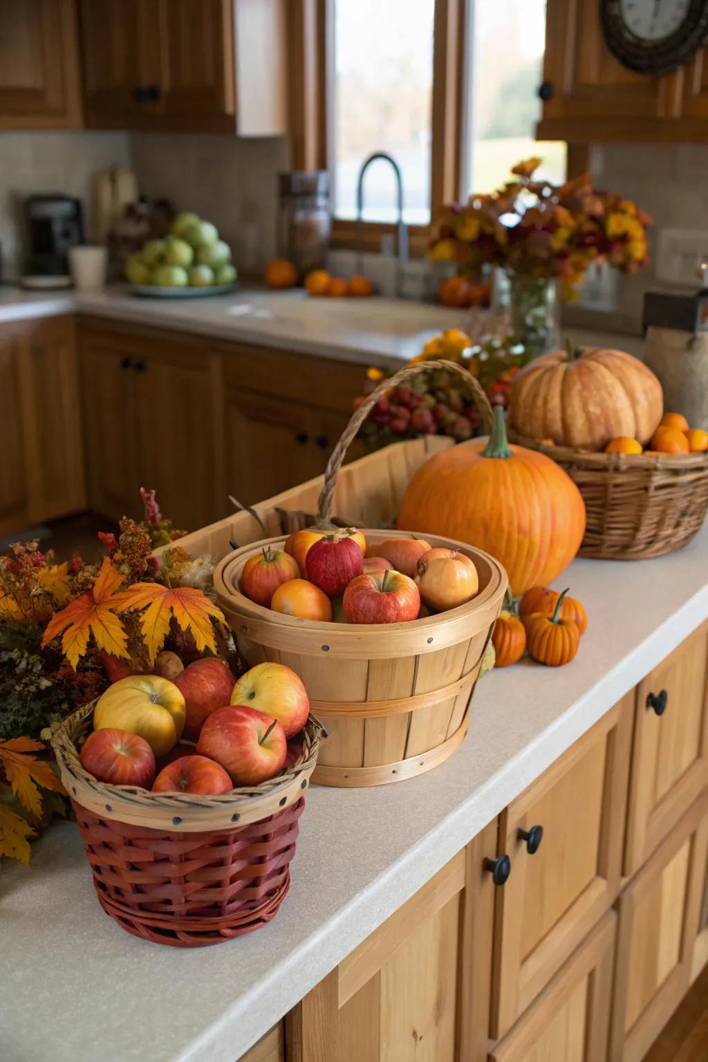 Capture the essence of a harvest festival with natural elements.