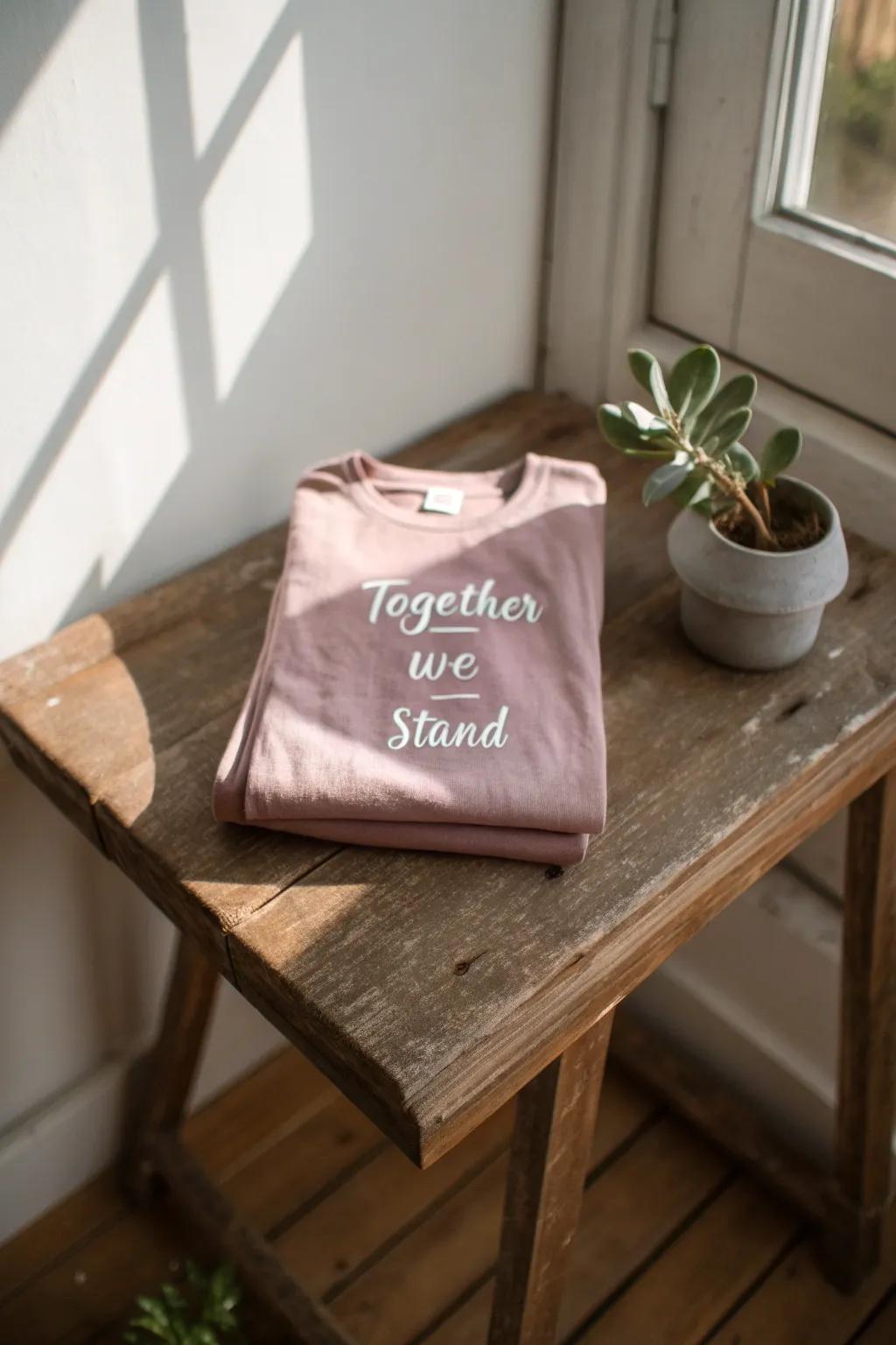 Honor kin unity with ageless sophistication: 'United We Endure'.