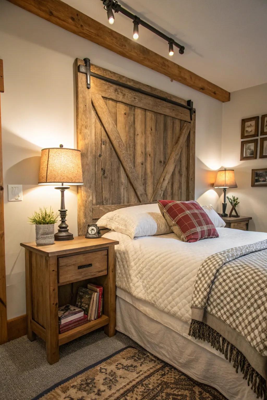 Country wood features improve the farmhouse vibe.