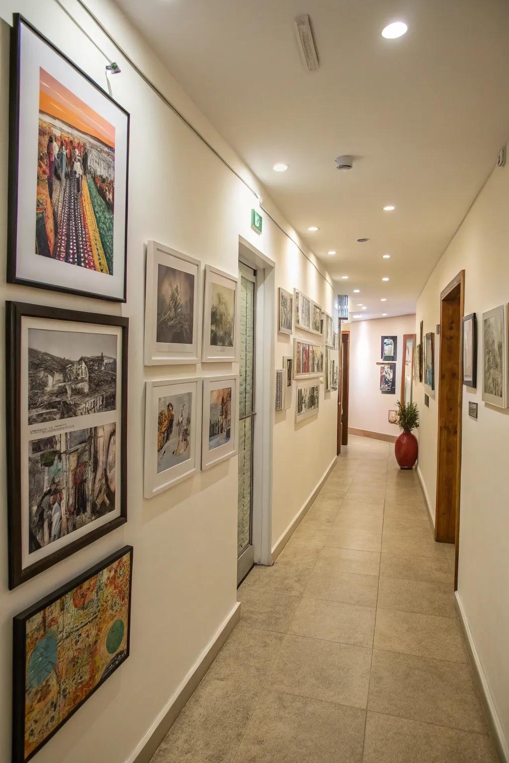 An art gallery wall adds personality and style to any space.