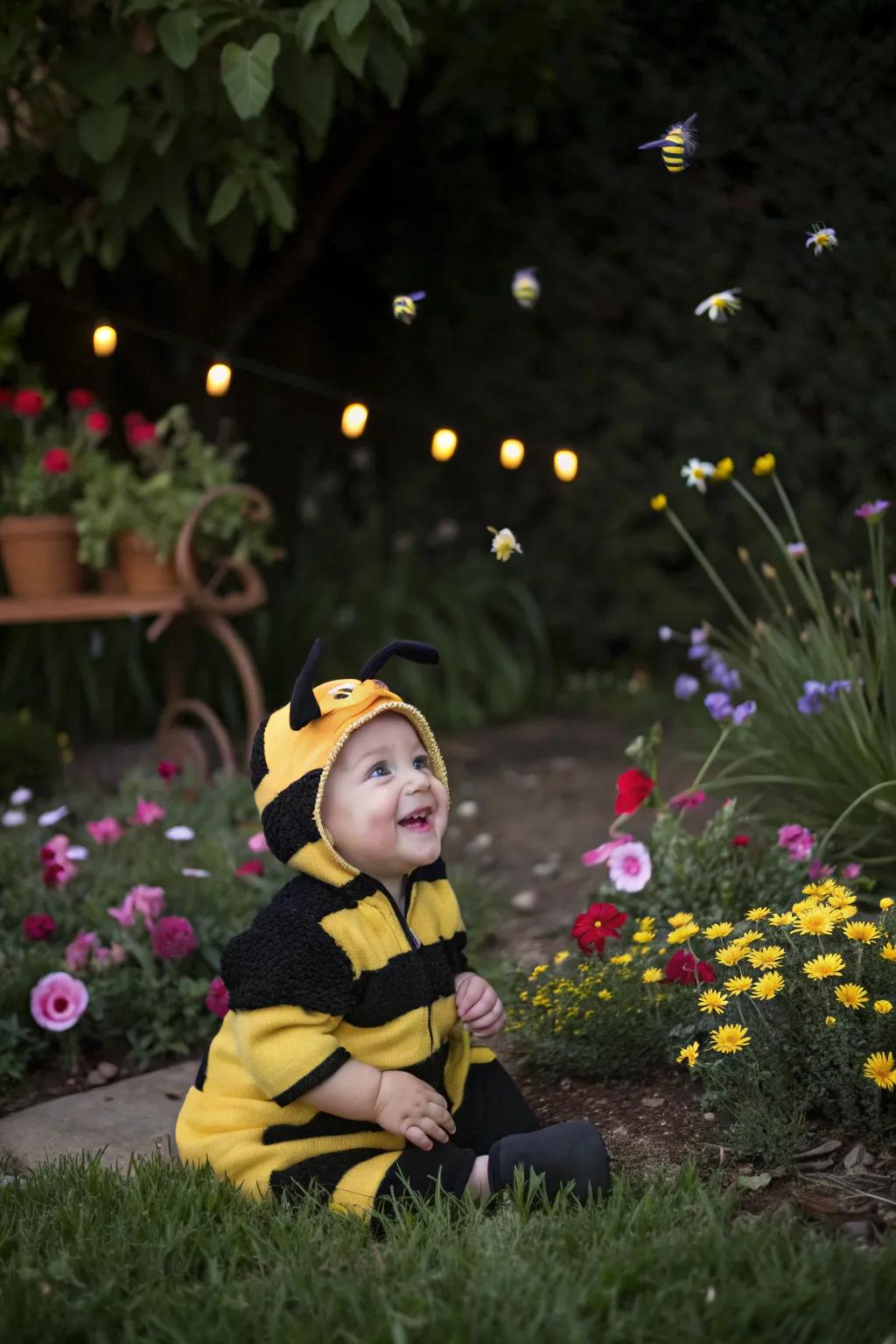 A bustling honey bee attire guaranteed to elicit grins.