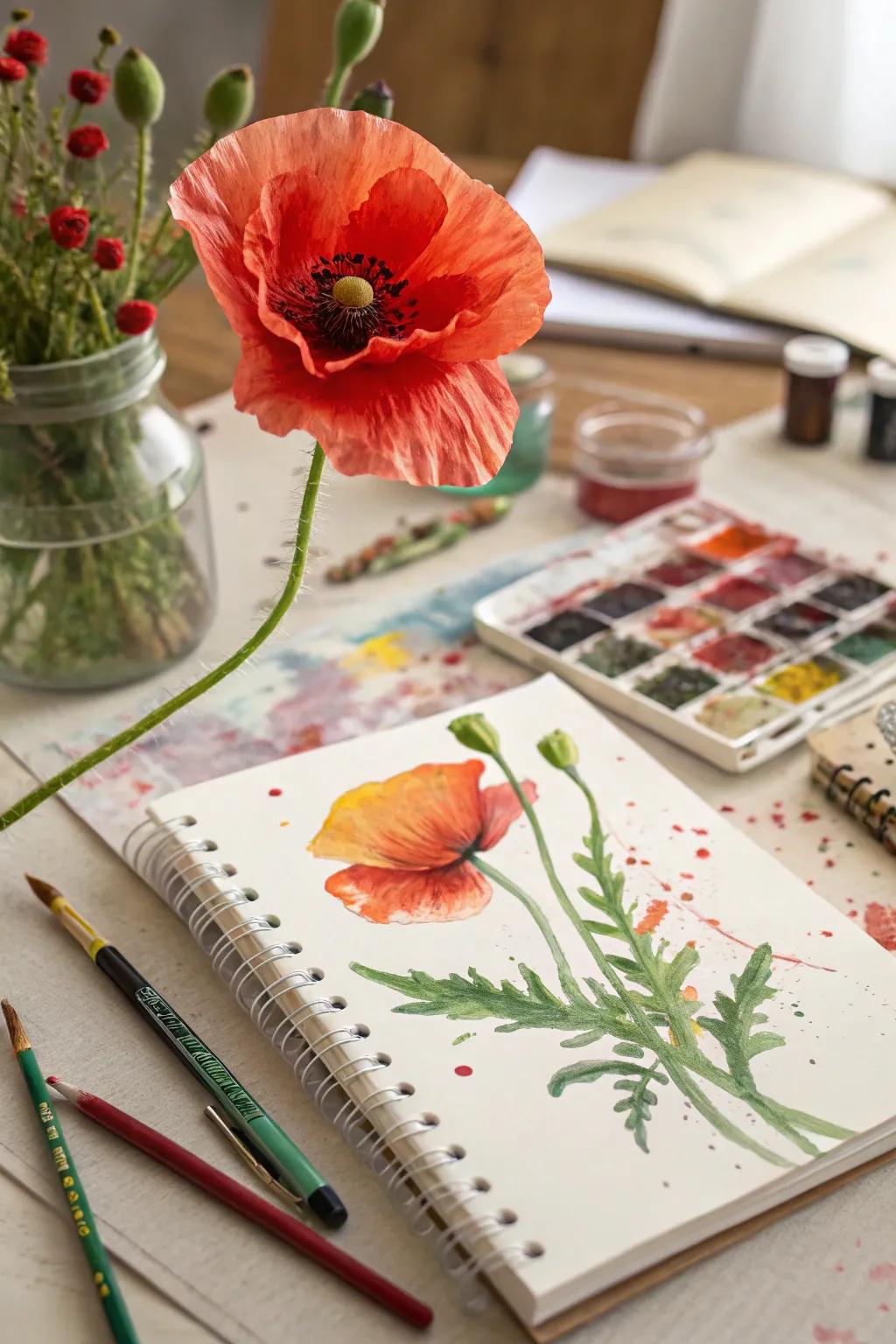 Playful poppies brought to life with vivid watercolors.