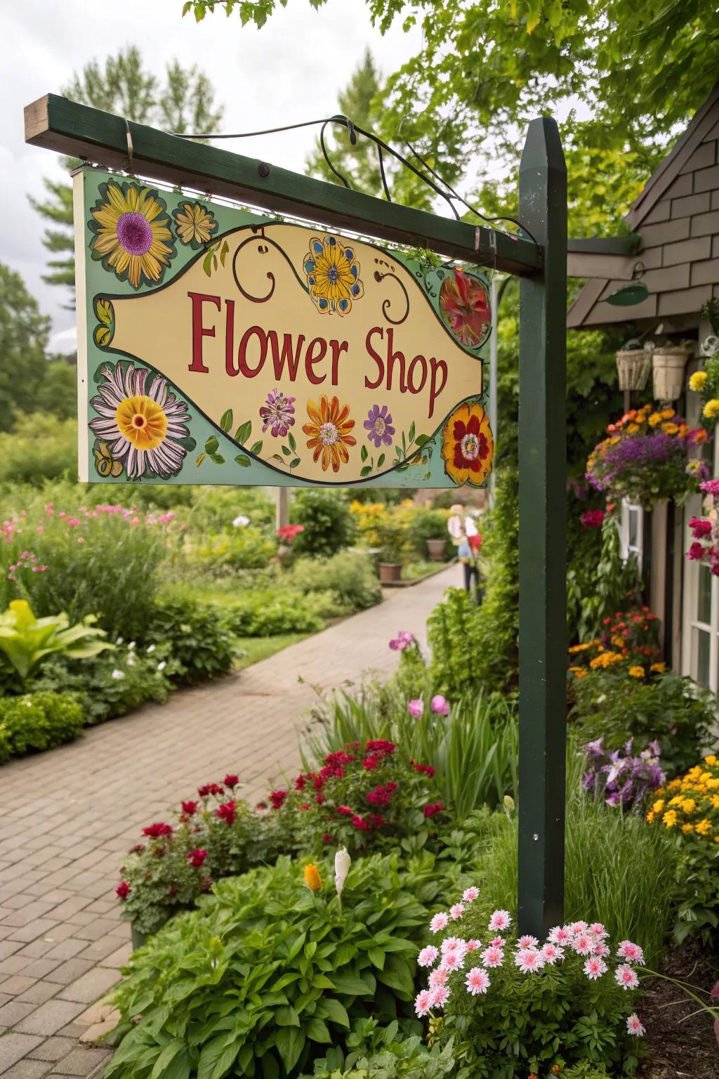 A marker that mirrors the blossom marvels within