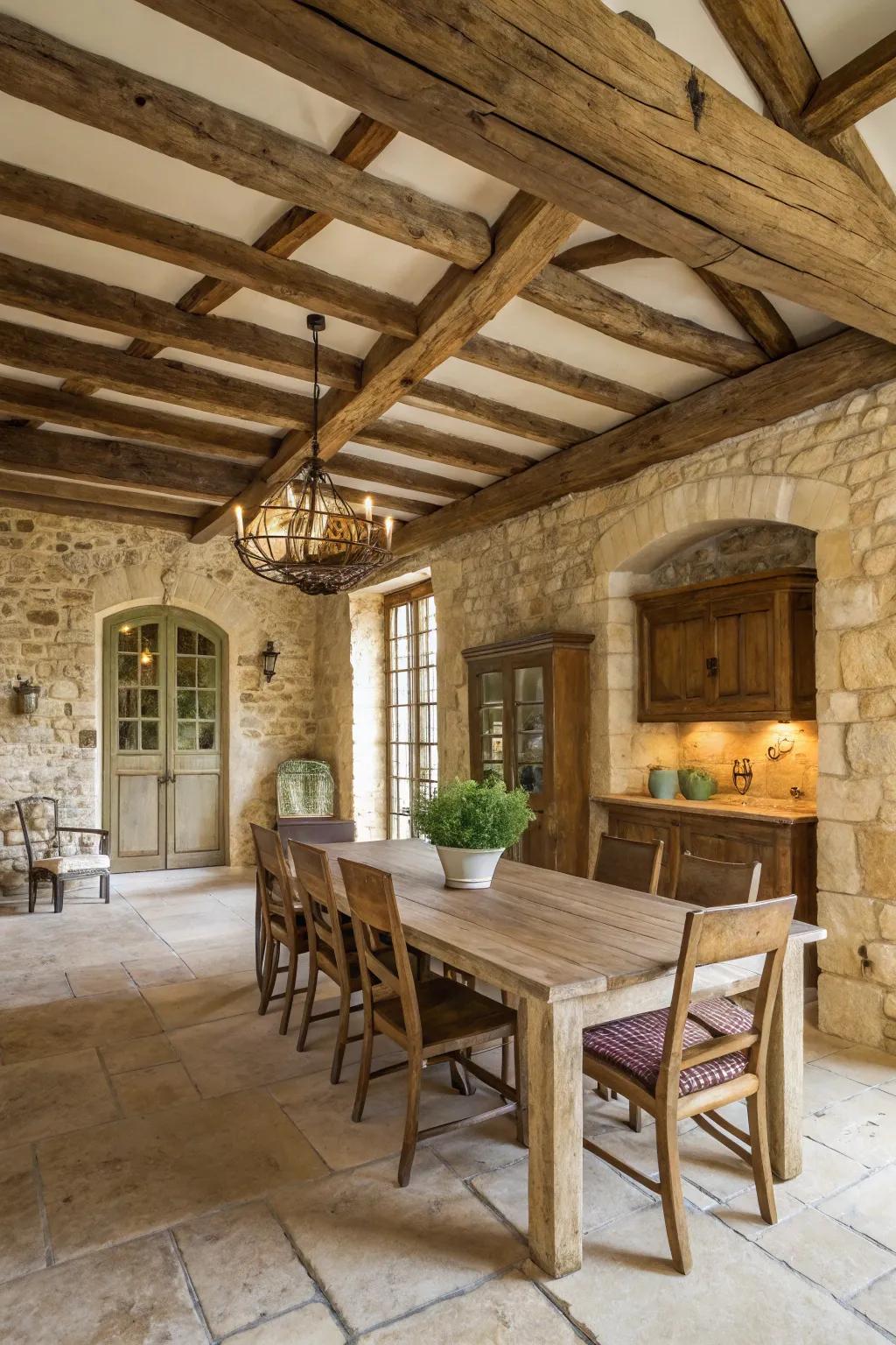 Real stuff makes a dining area feel warm and welcoming.