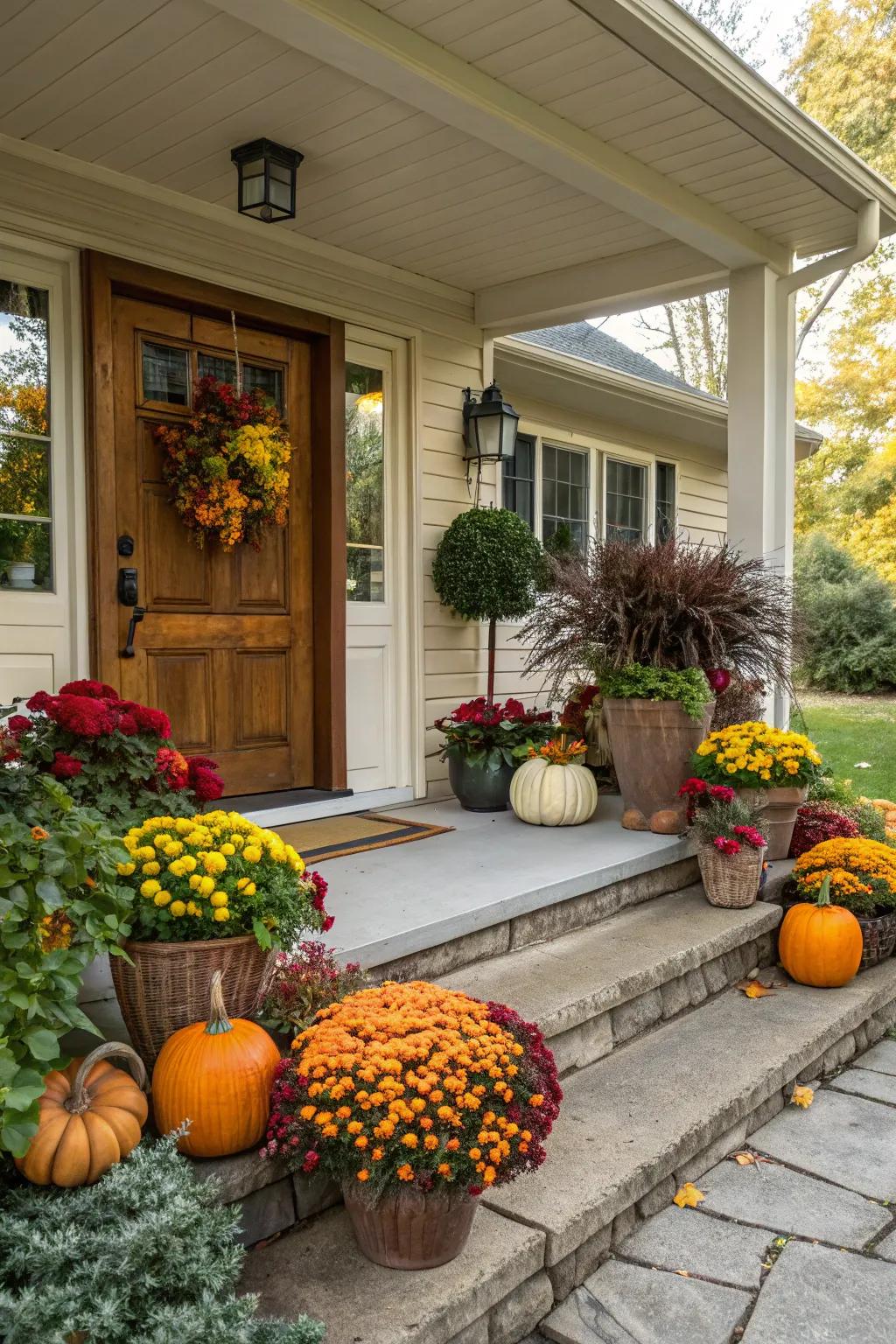 Seasonal porch decor can transform your entryway into a welcoming embrace.