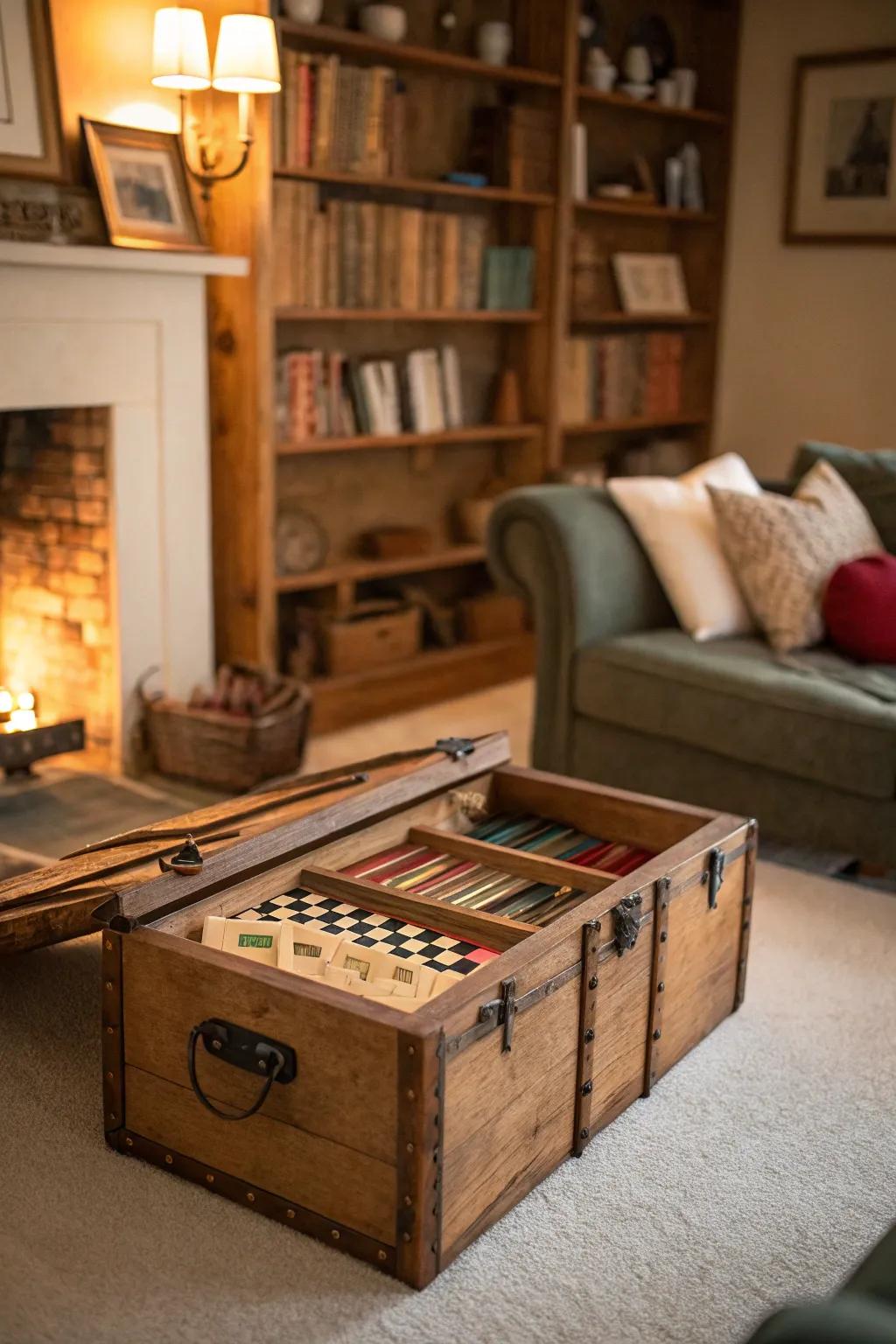 A chest merges storage with aesthetic appeal.