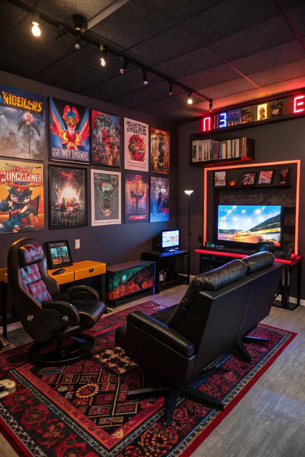 Thematic design adds a personal touch to this pc gaming room.