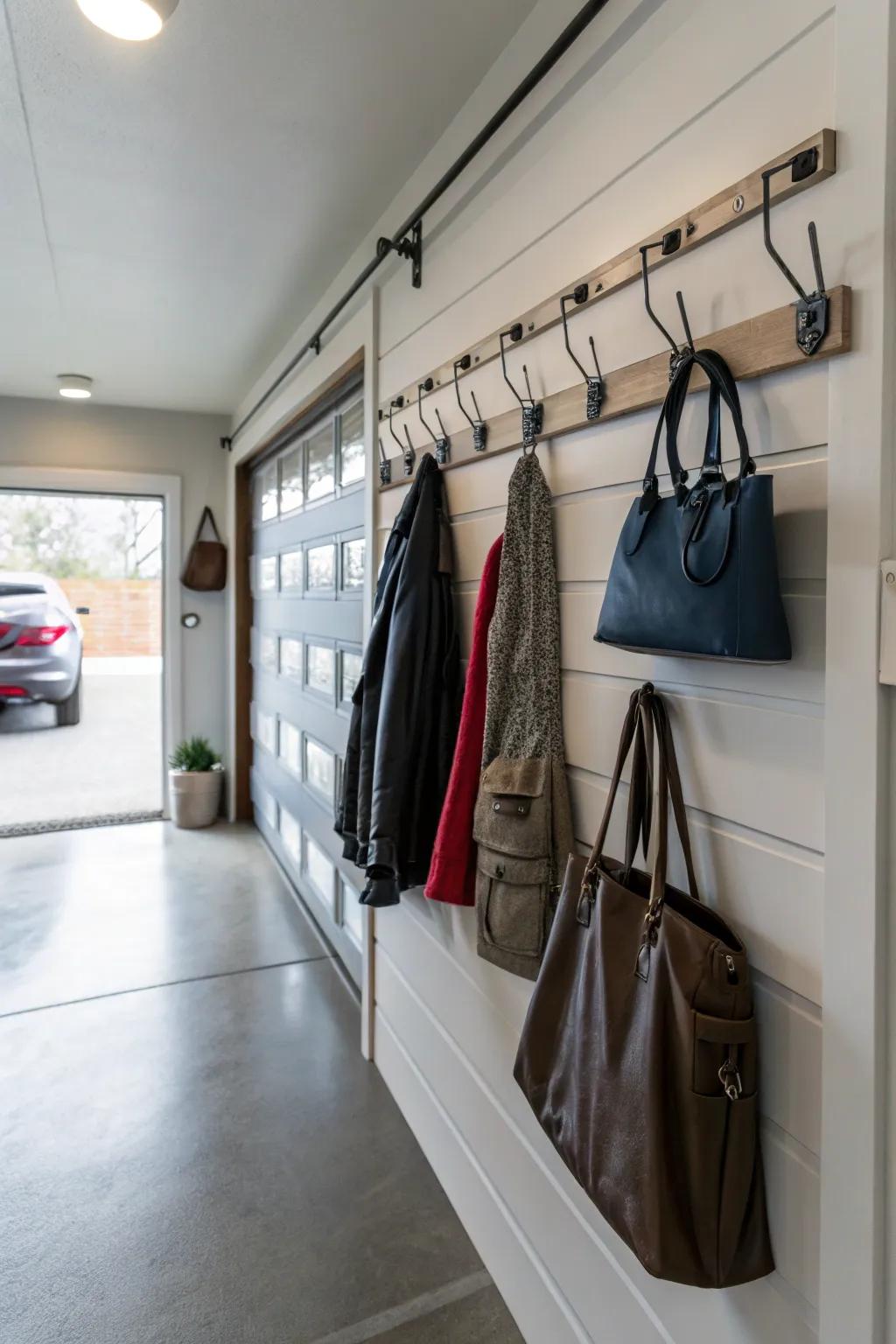 Hangers maintain your entryway organized and objects within easy reach.
