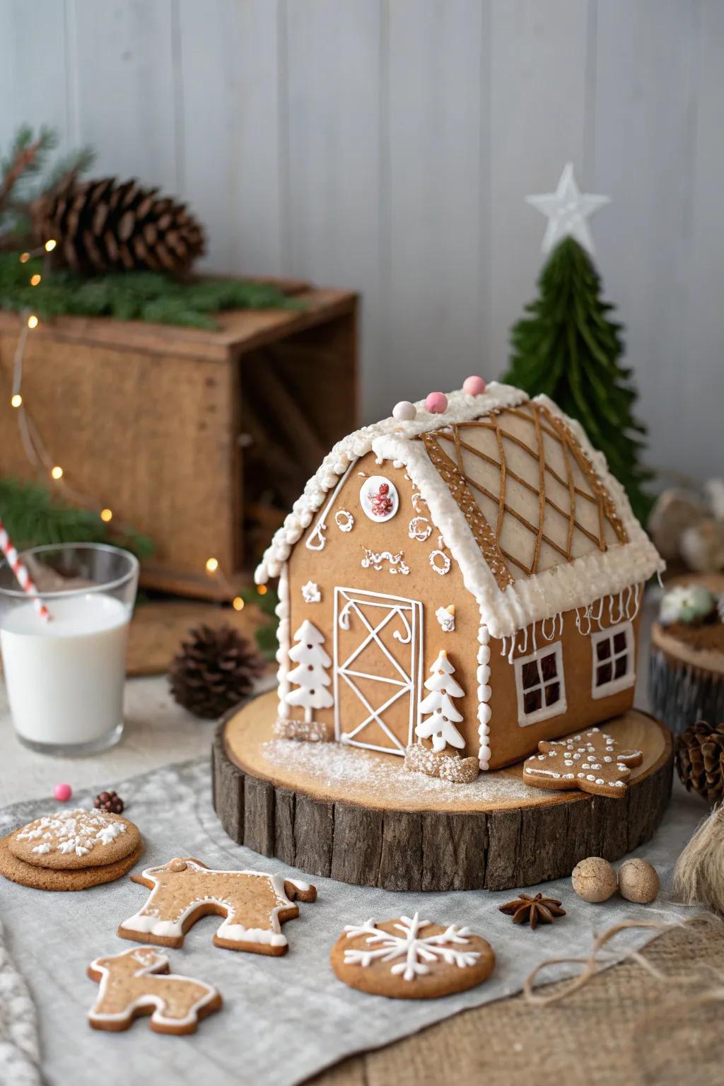 Embrace the inviting appeal of a gingerbread agricultural home, where effortlessness intertwines with artistry.