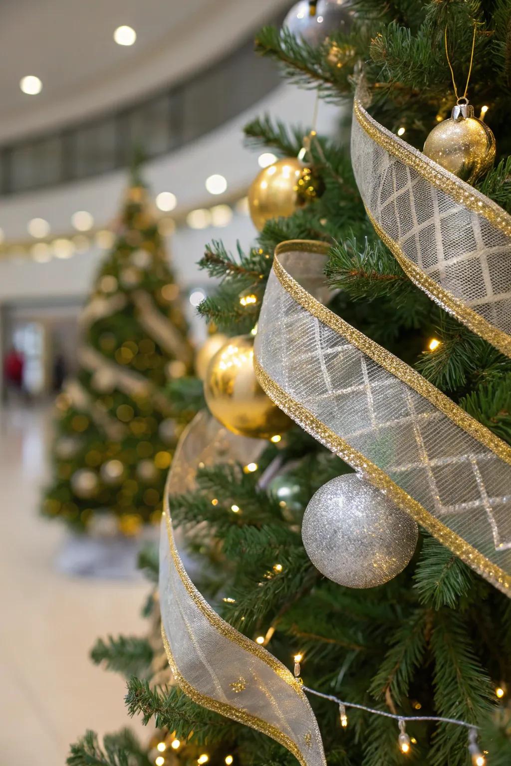 Ribbons impart a sophisticated flow to your tree's design.