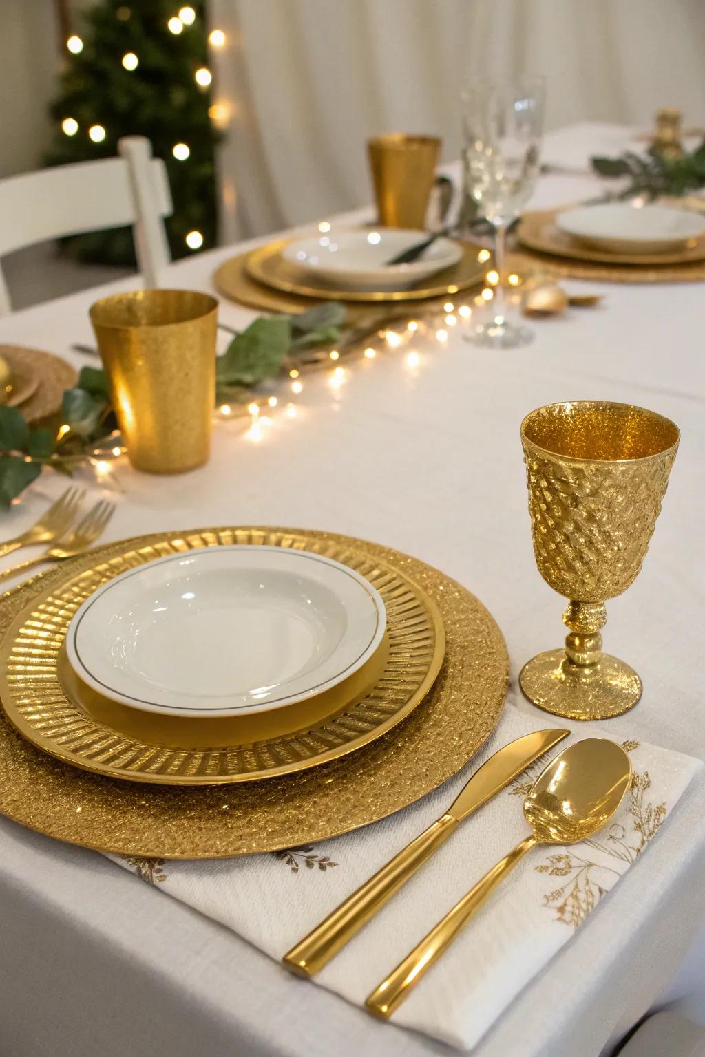 Gleaming place settings bring an opulent touch to any dining presentation.