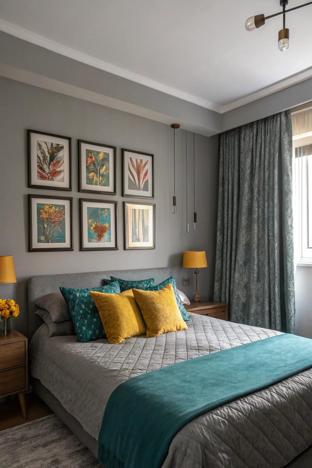 Vivid highlights breathe life into a serene gray setting.