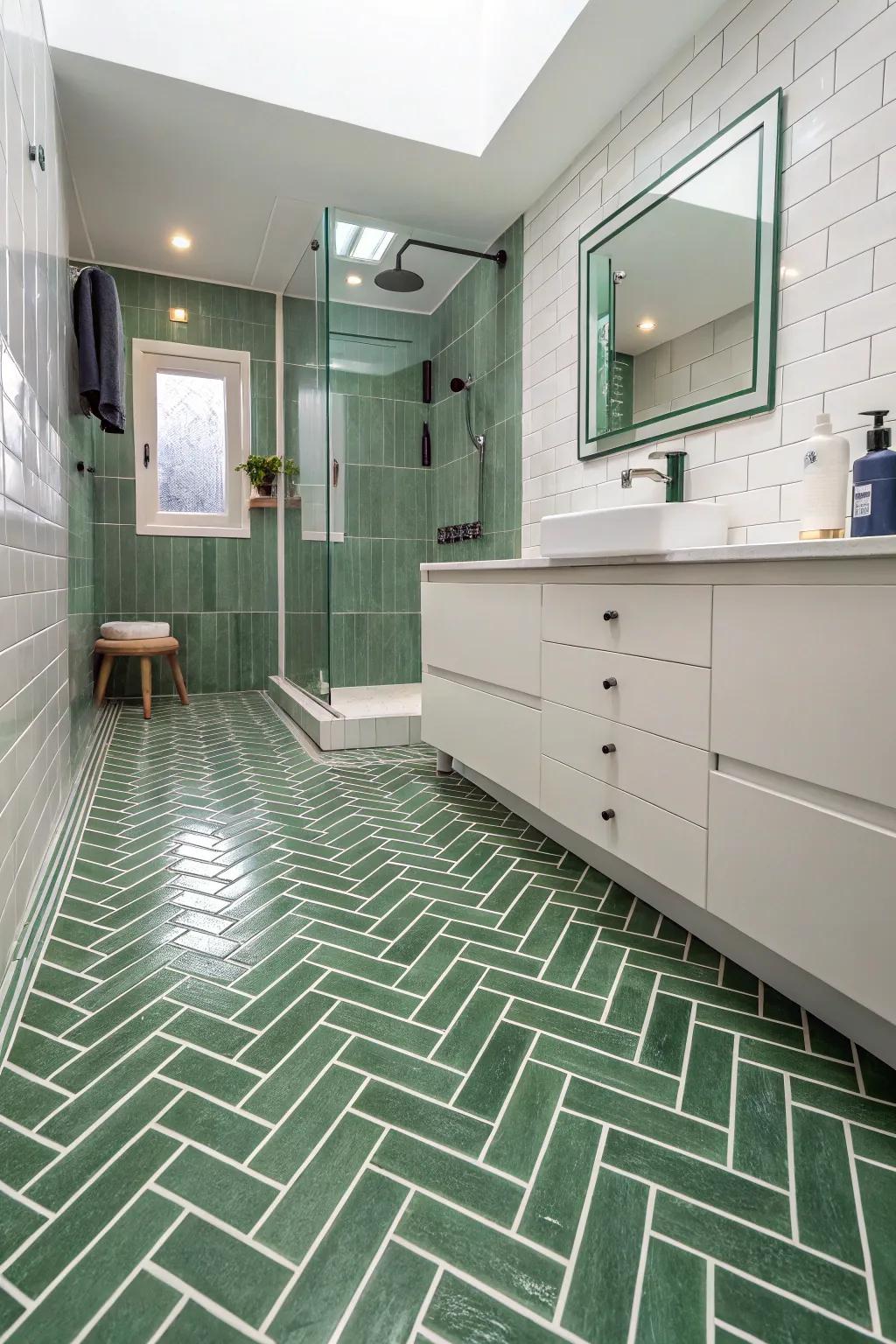 Herringbone patterns add sophistication and movement.
