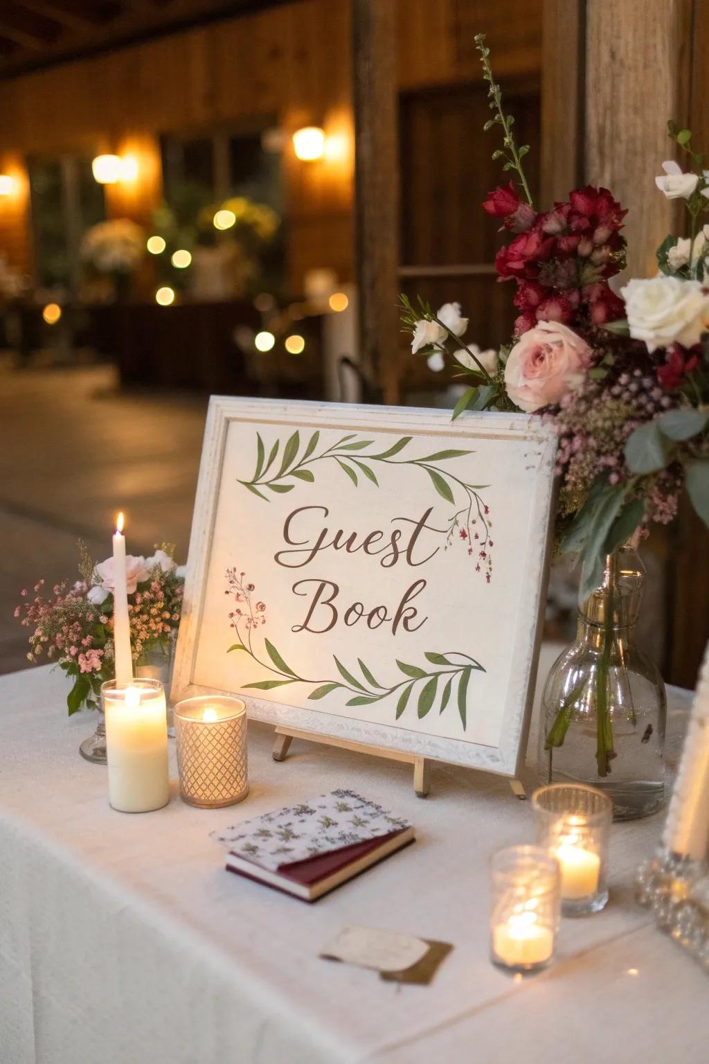 Engaging boards encourage guests to write their messages.