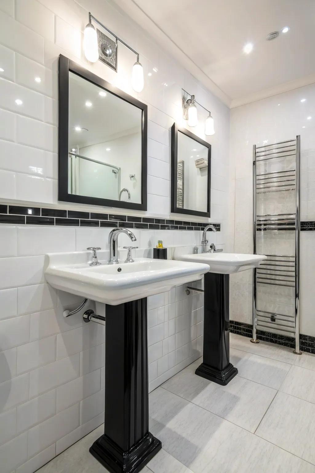 Modern fixtures add a sleek and sophisticated touch to any hall bathroom.