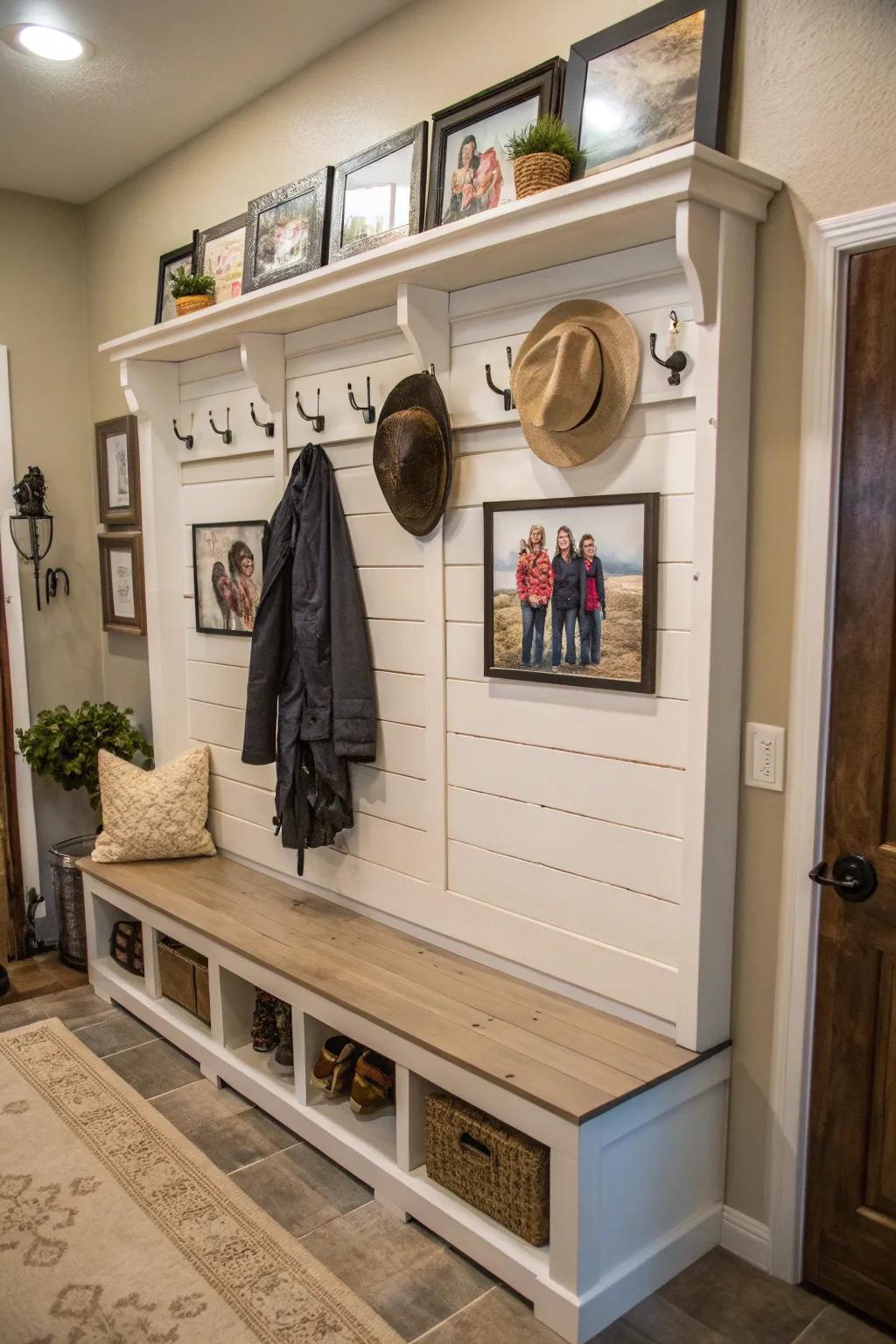 Infuse your entryway with country house charm with this inviting hall tree.