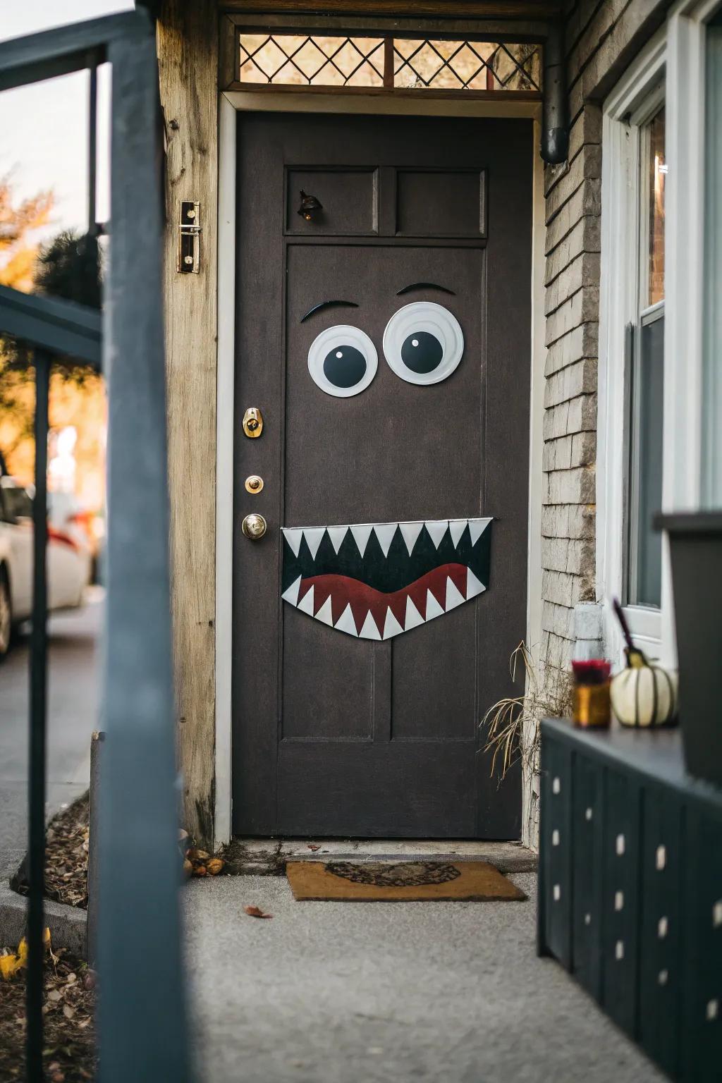 Design a delightful and monstrous greeting by revamping your door.