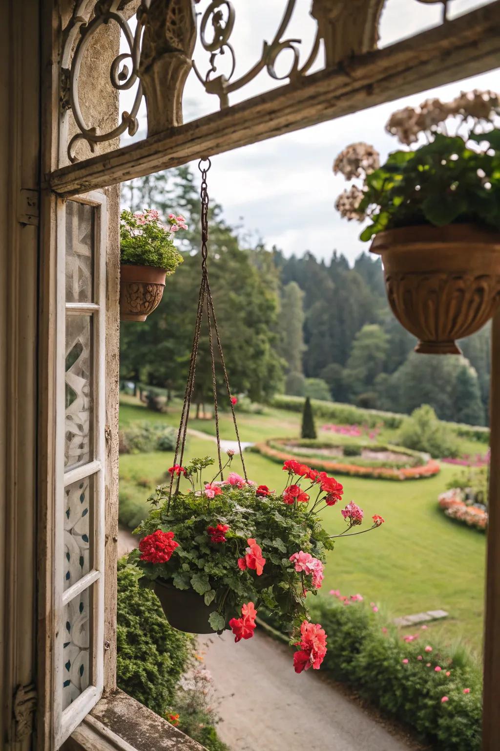 A rustic window border emphasizes charming blooms.
