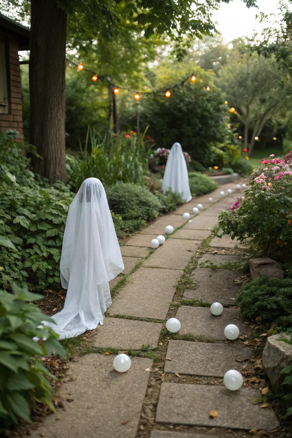 Direct your visitors with a trail of spectral figures.