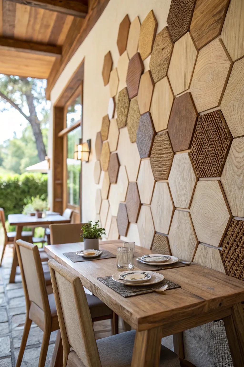Timber honeycombs bring a sense of warmth and welcome to any space.