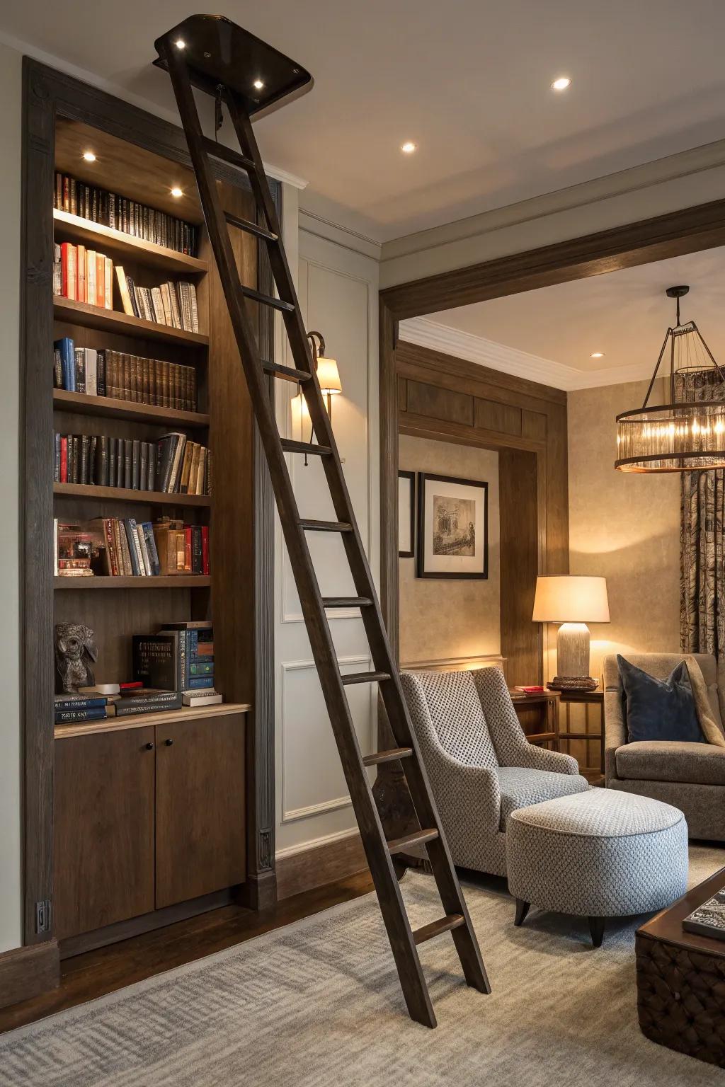 A hidden ladder introduces an element of surprise and adventure to any home.