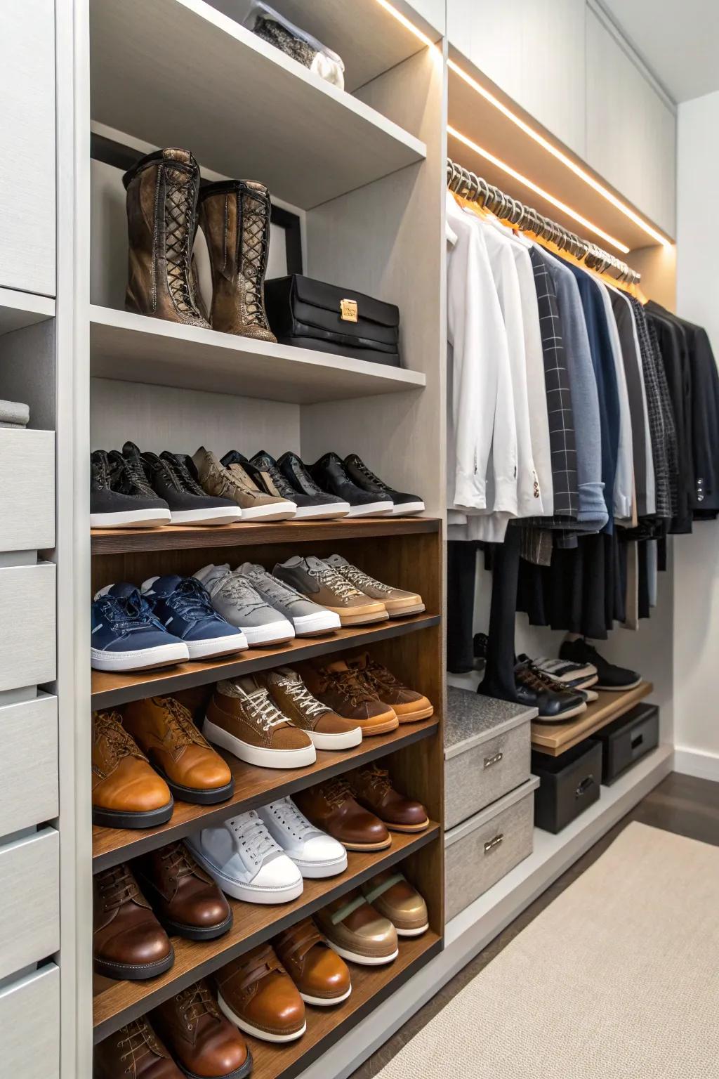 Turn your shoe collection into a visual delight with a custom rack.