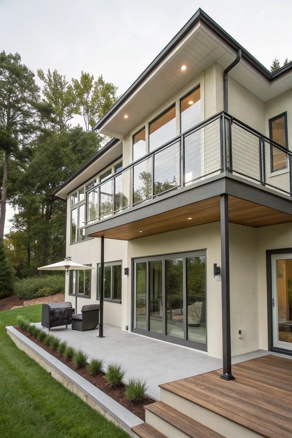 A second-story expansion dramatically increases living space.