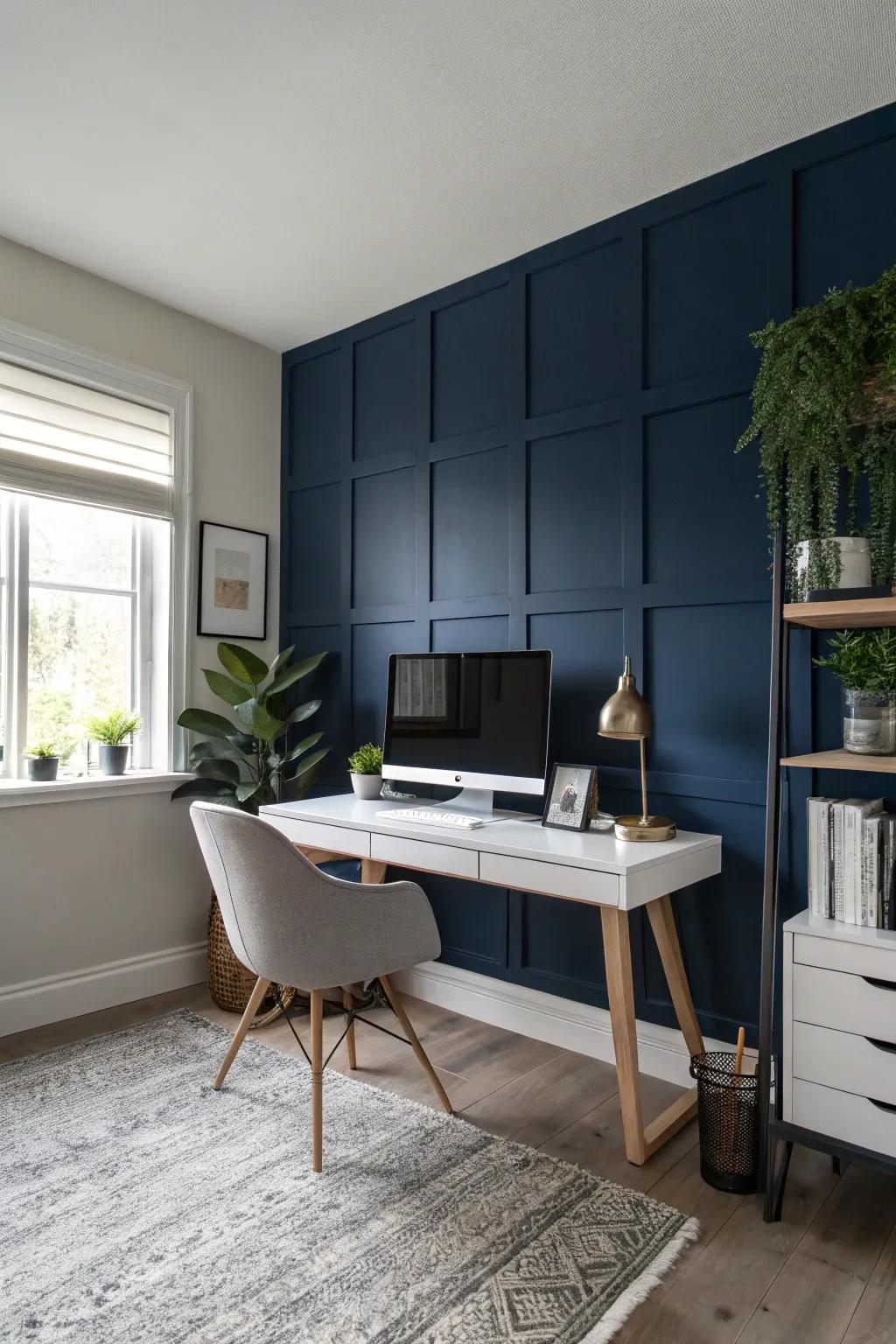A striking feature wall introduces richness and distinctiveness to any office.