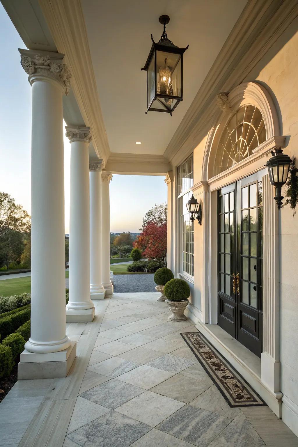 An impressive overhang adding splendor to your home's entryway.