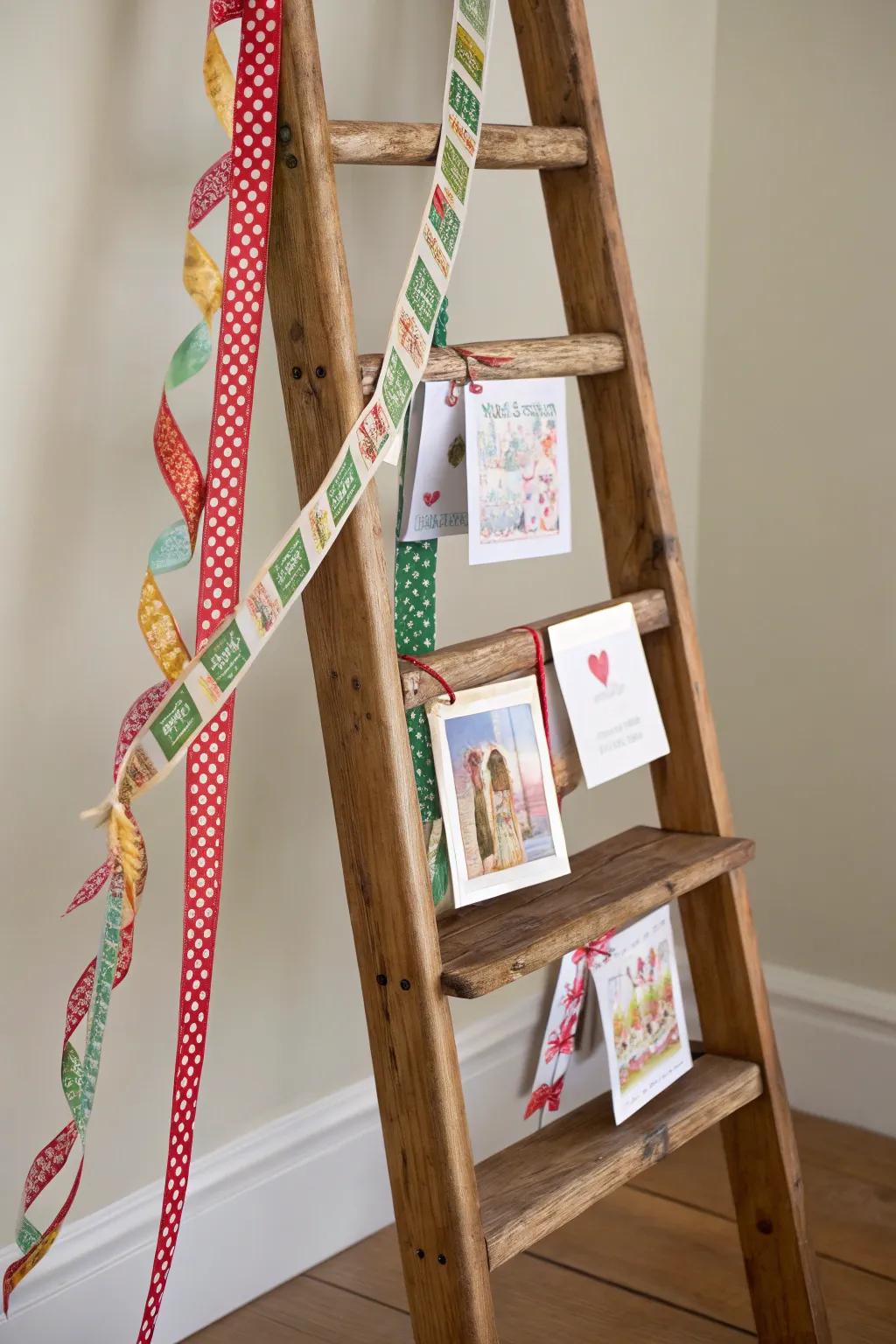 An elegant upright exhibit excellent for showcasing Christmas cards.