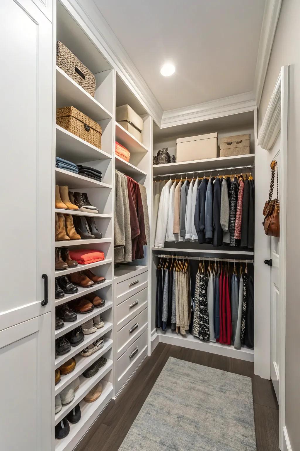 Get the most out of your closet by using the vertical space available.