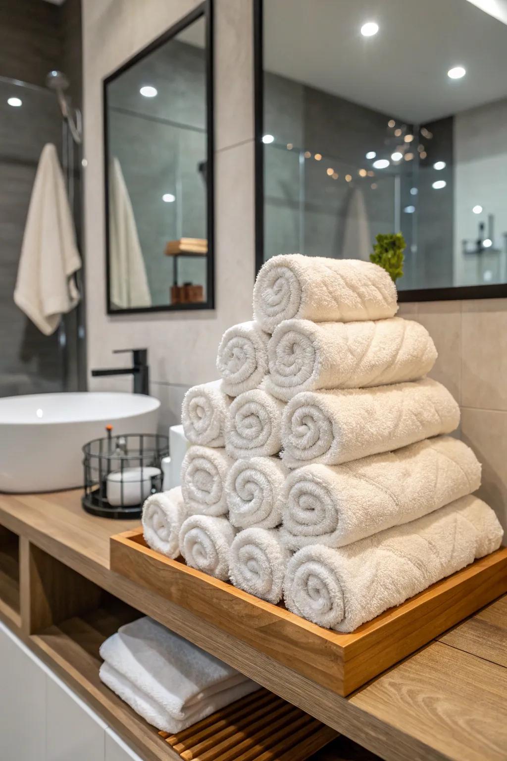 Pyramid stacking adds a touch of elegance to your storage.
