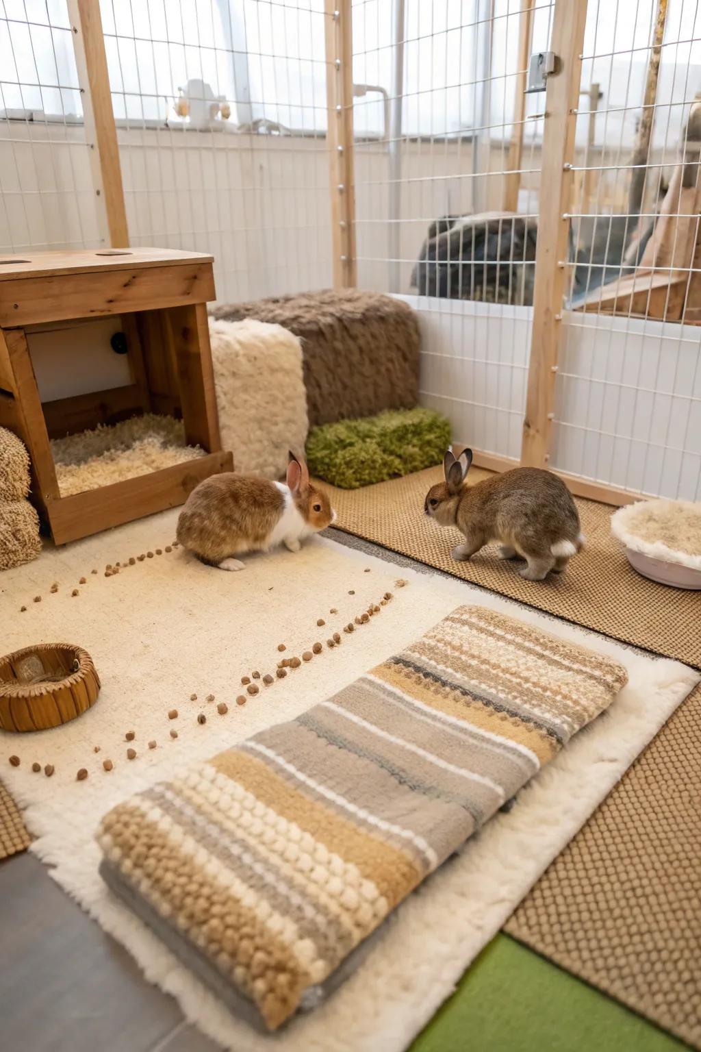 Cushioned flooring offers comfort and prevents injuries.